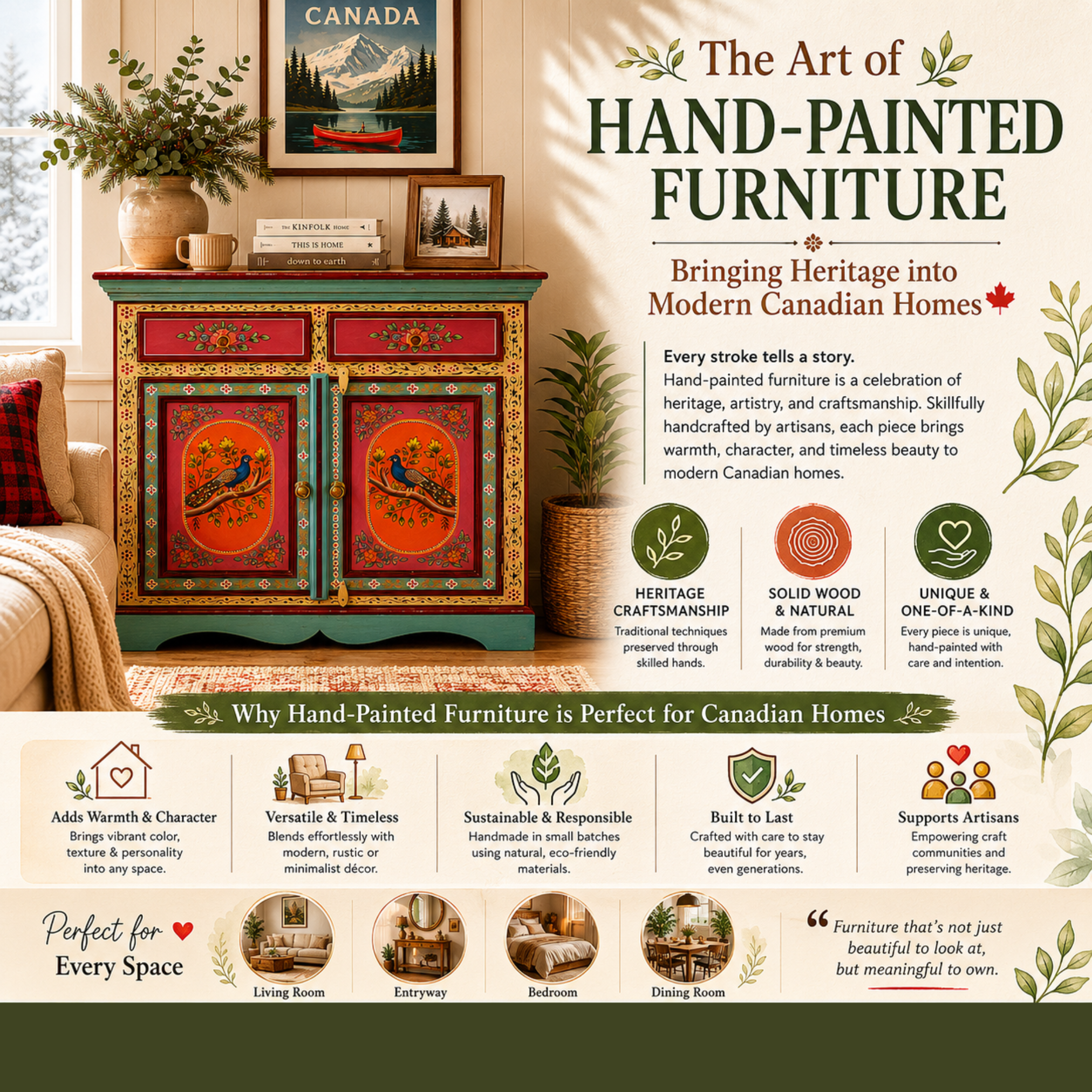 The Art of Hand-Painted Furniture: Bringing Heritage into Modern Canadian Homes