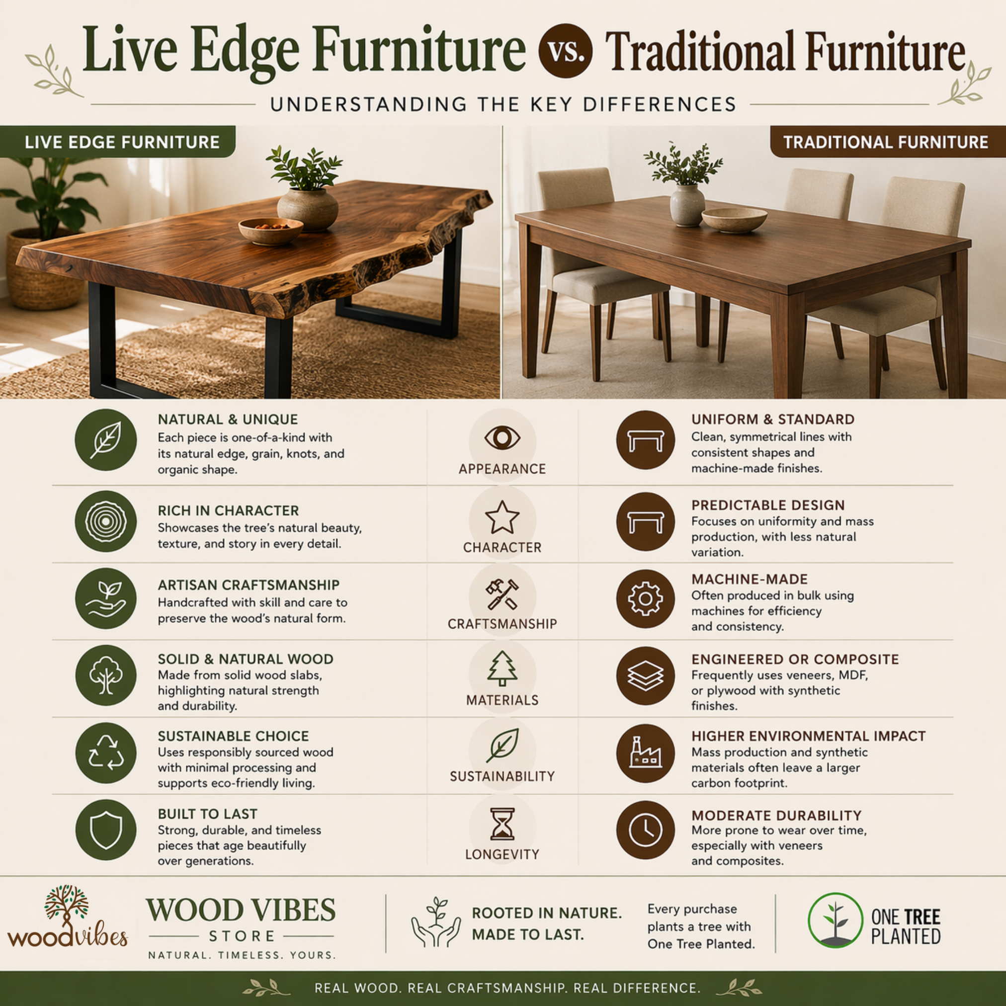 Live Edge Furniture vs. Traditional Furniture: Understanding the key differences