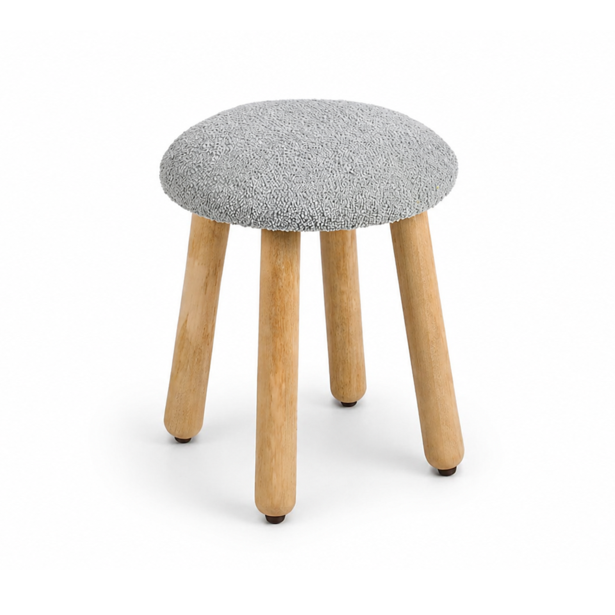 Dot Upholstered Wooden Stool – Olive Green