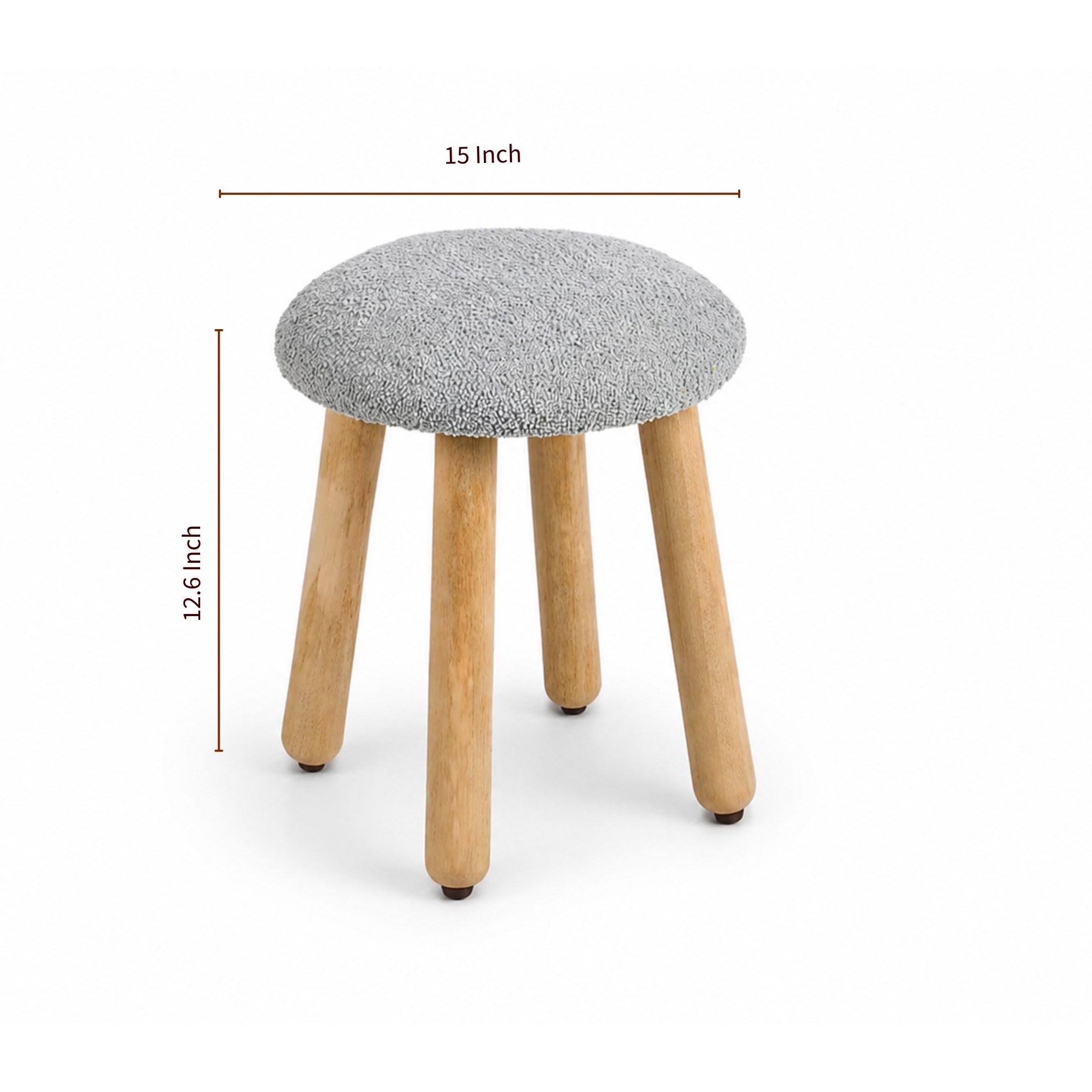 Dot Upholstered Wooden Stool – Olive Green