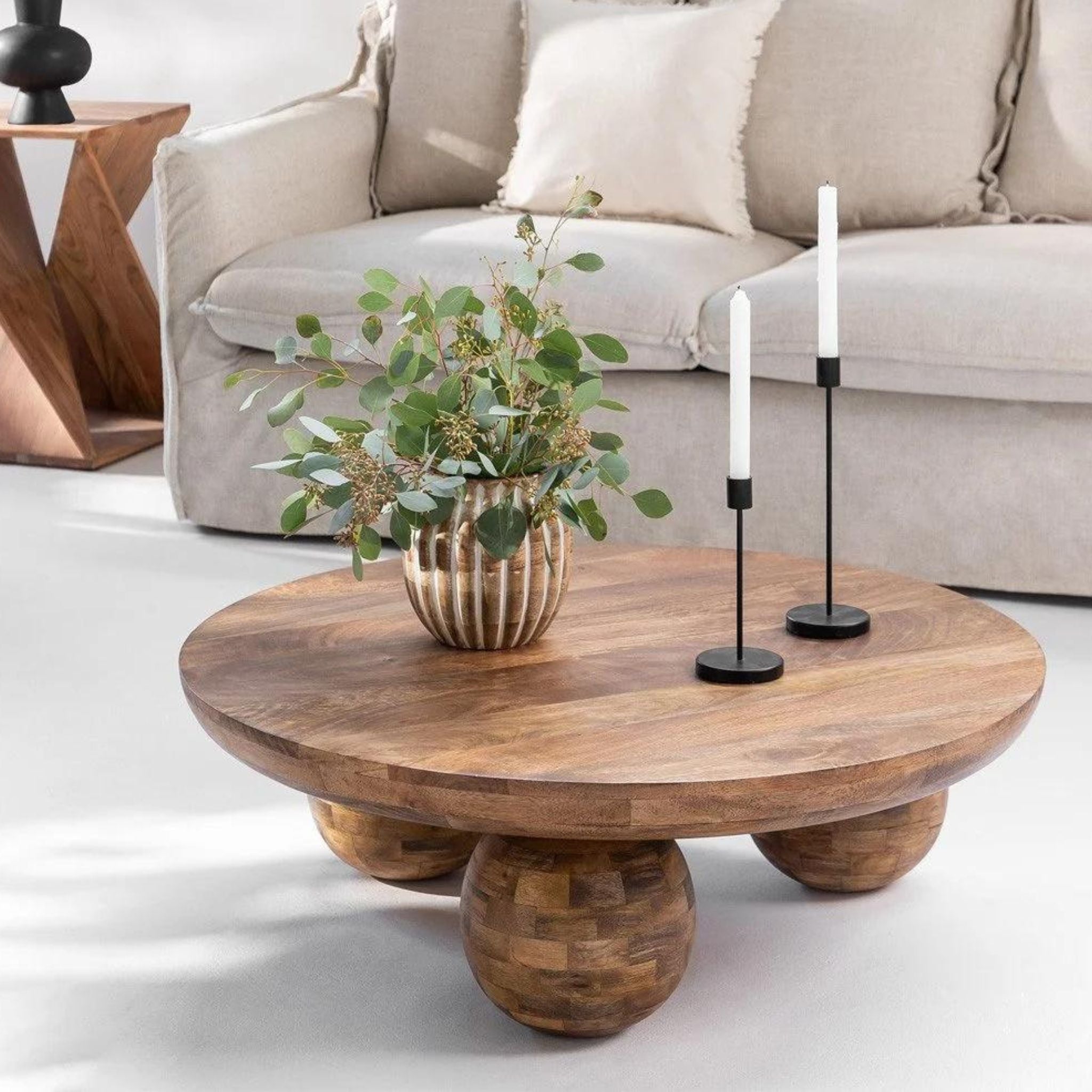 Solstice Round Coffee Table | Mango Solid Wood