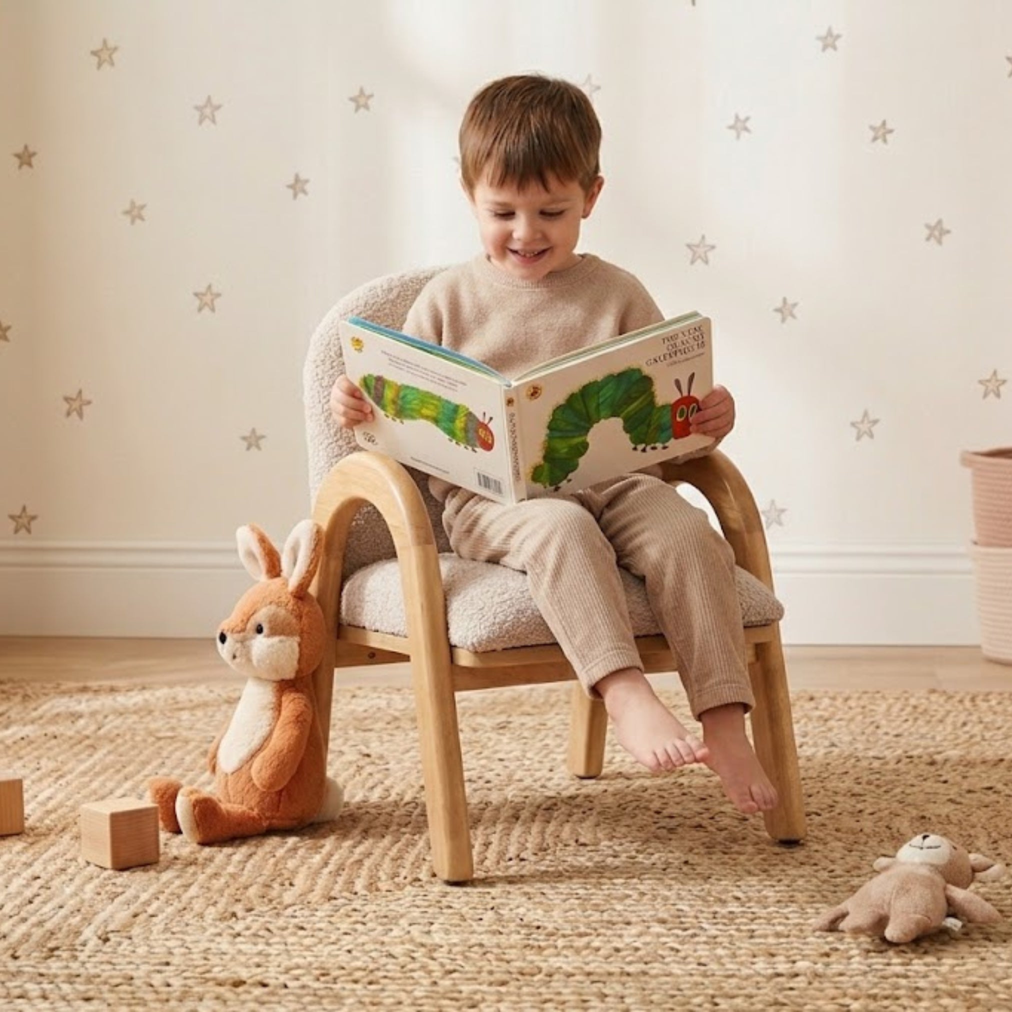 Mysa Upholstered Wooden Kids Lounge Chair