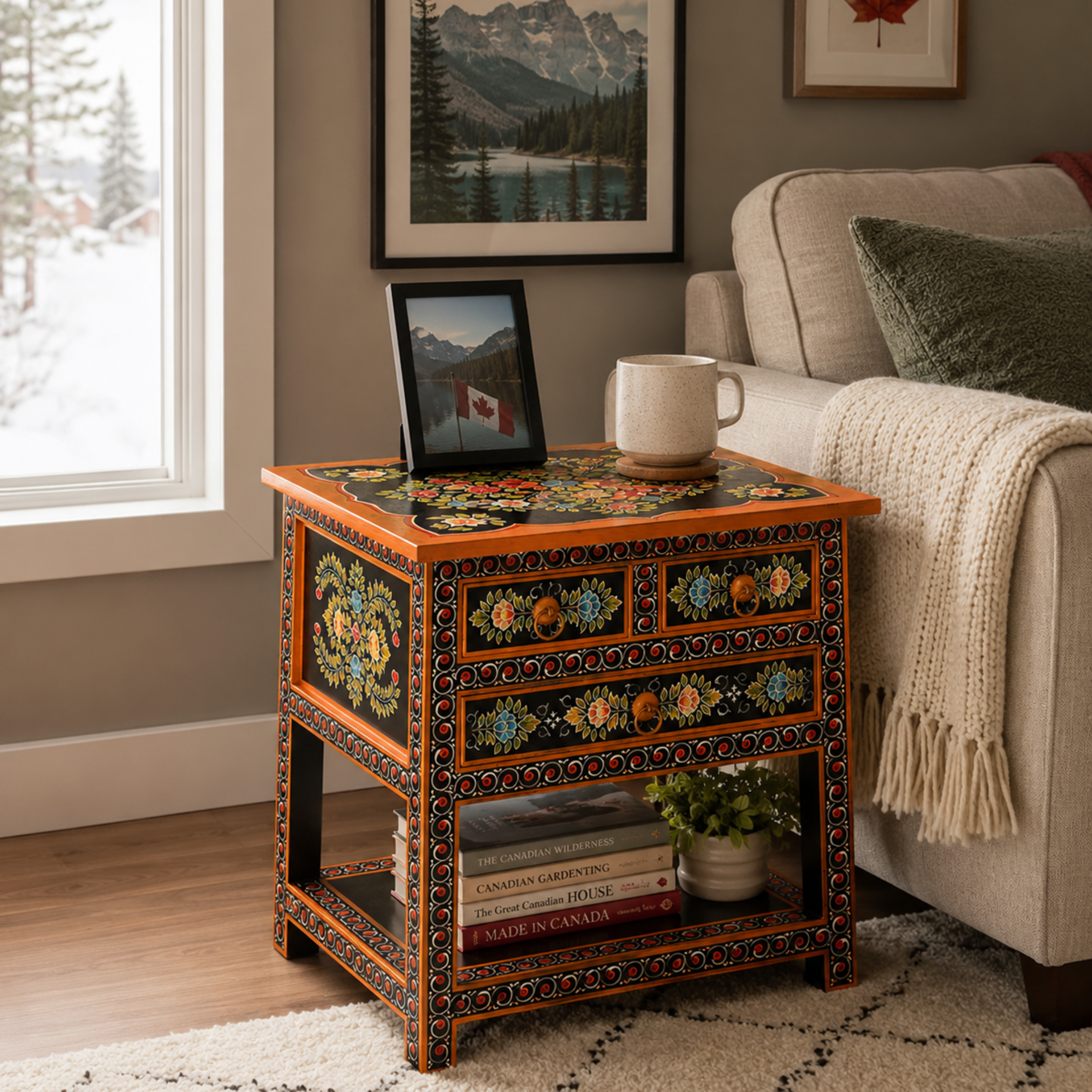 Marigold Noir Bedside Table