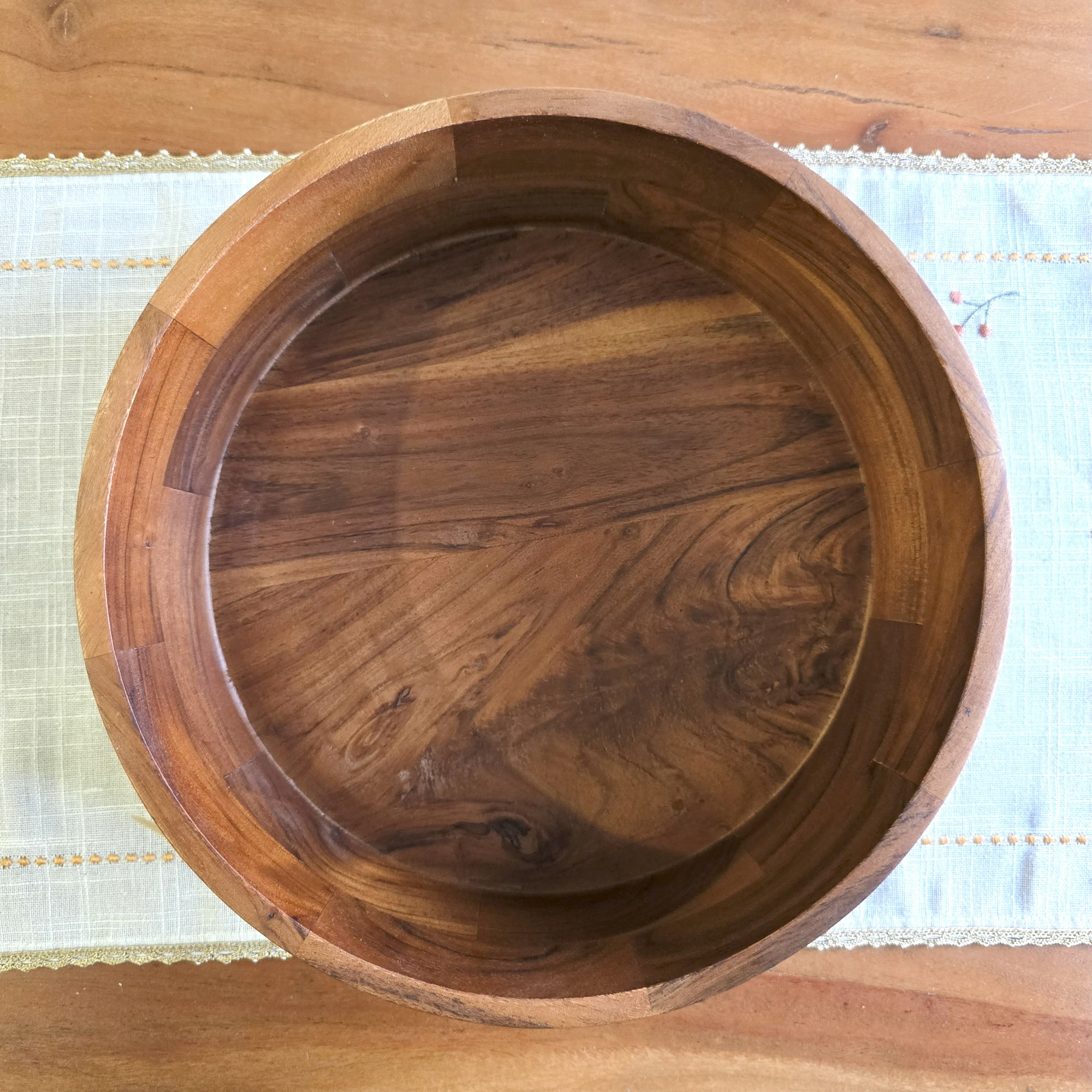 Acacia Wood Salad Bowl – 12 Inch Handmade Serving Bowl | Wood Vibes