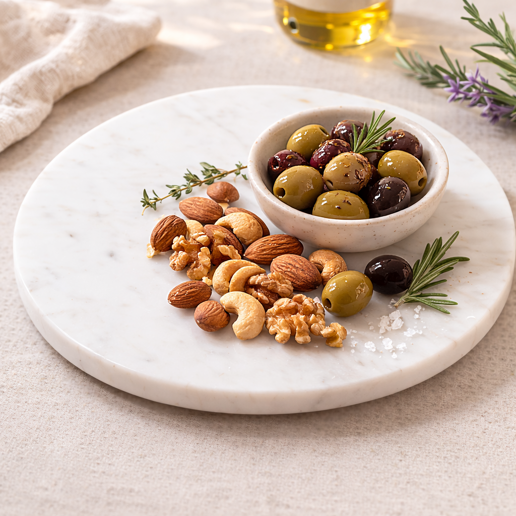 marble lazy susan rotating tray kitchen counter organizer