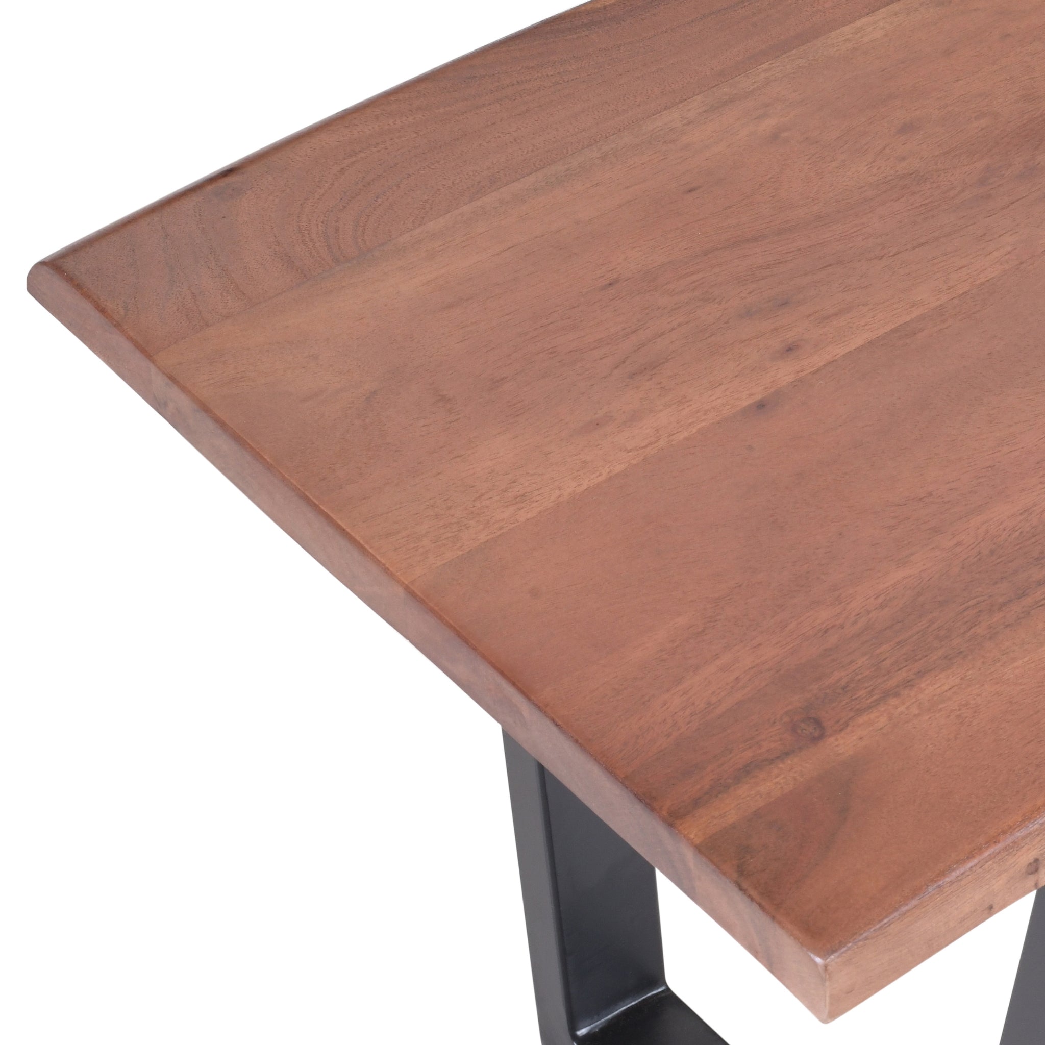 Bench | Live Edge | Acacia Wood | U Metal Legs | Natural Brown Color