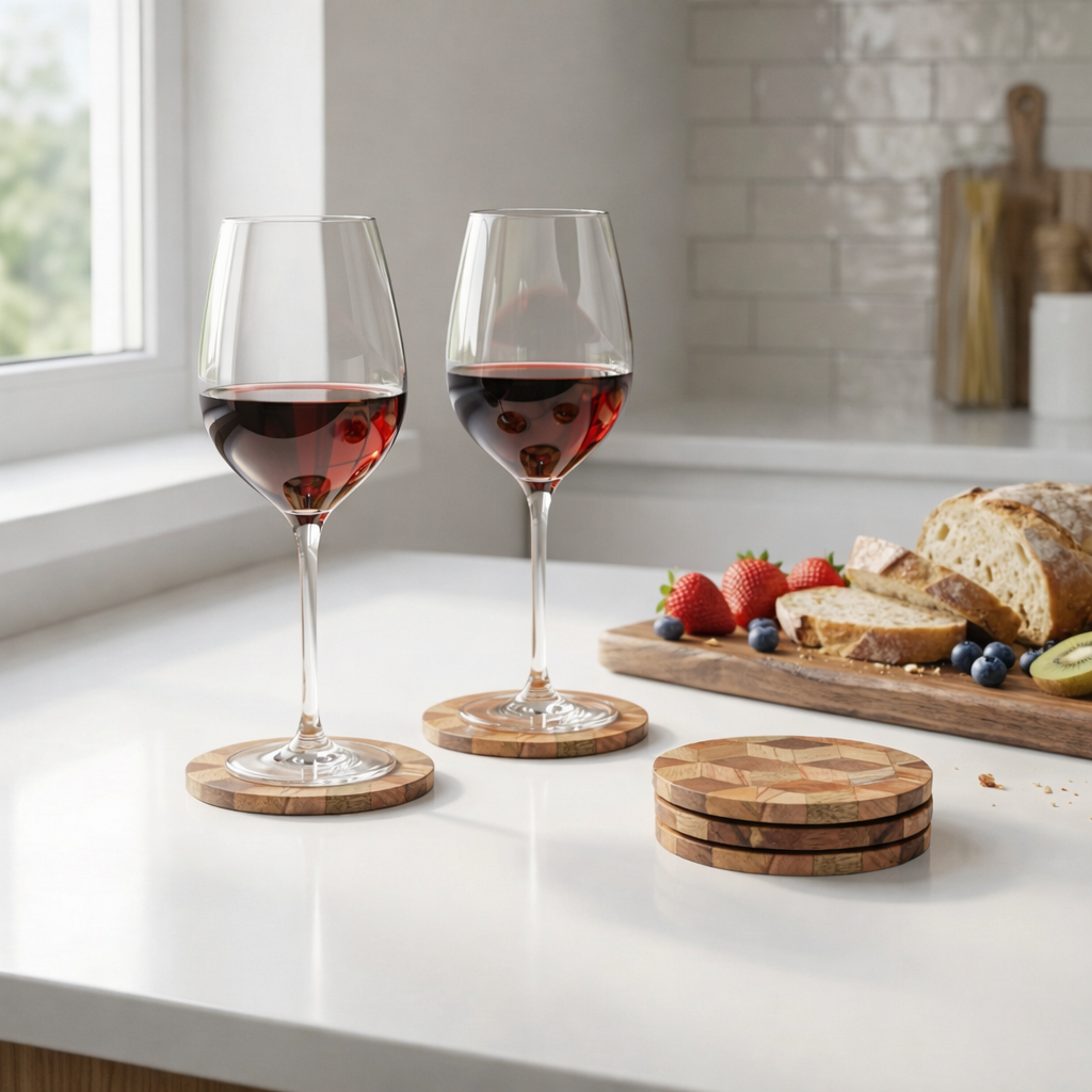 Rhombus Wooden Coasters (Set of 4)