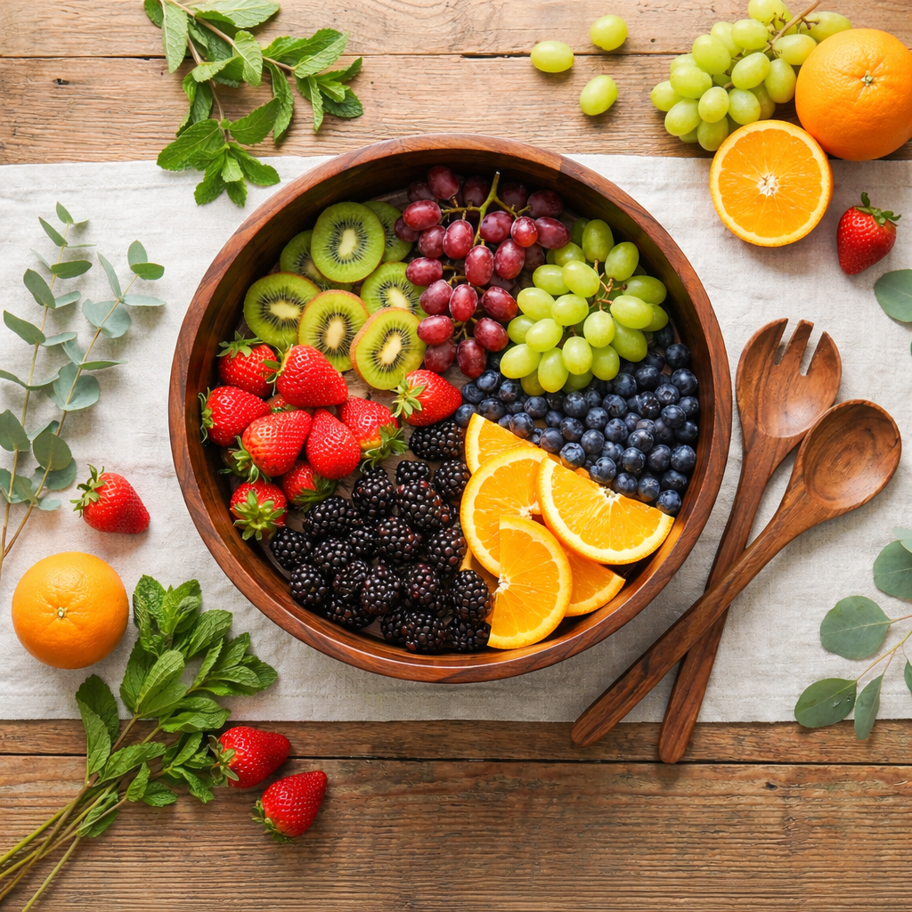 Harvest Salad & Serving Wooden Bowl | Handcrafted Acacia