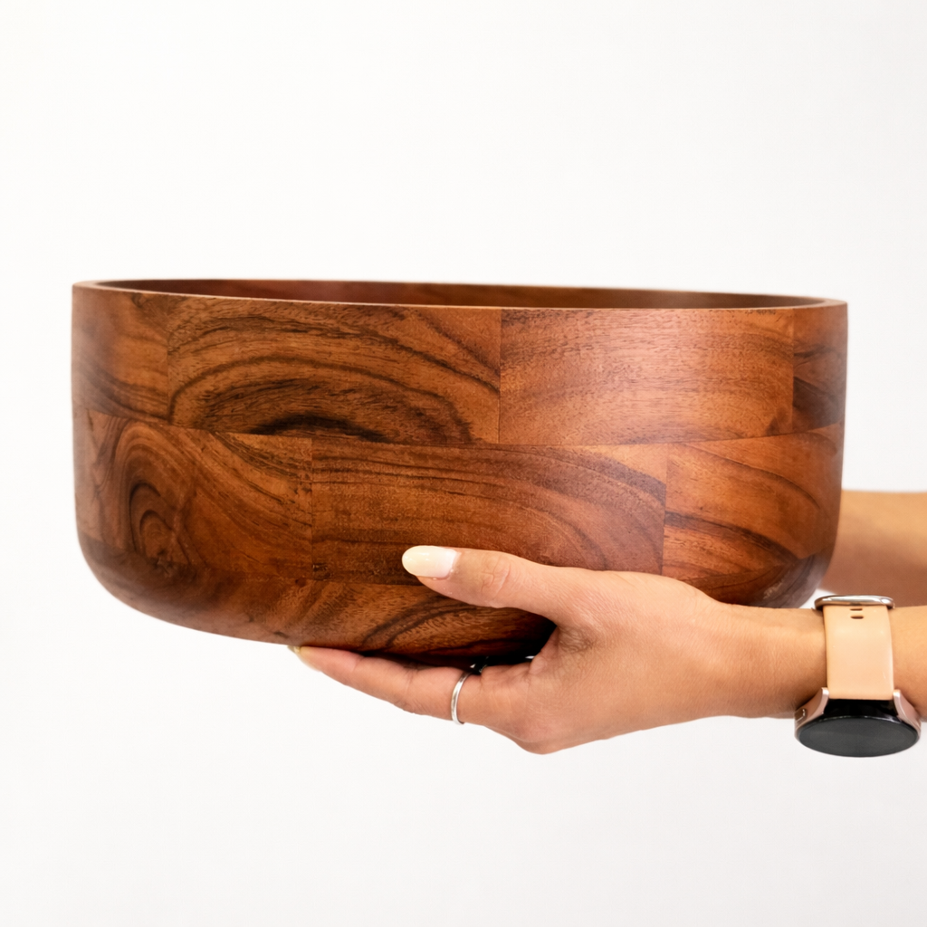 Harvest Salad & Serving Wooden Bowl | Handcrafted Acacia