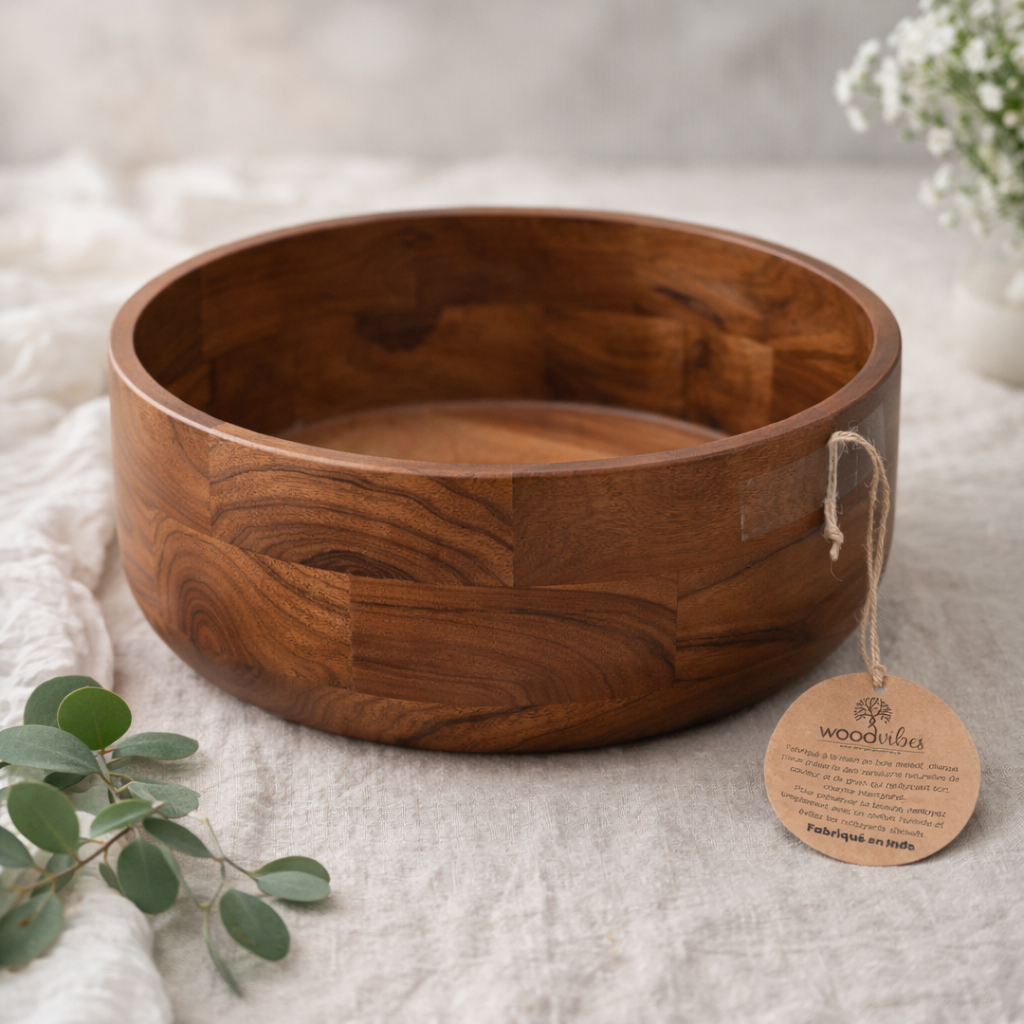 Harvest Salad & Serving Wooden Bowl | Handcrafted Acacia