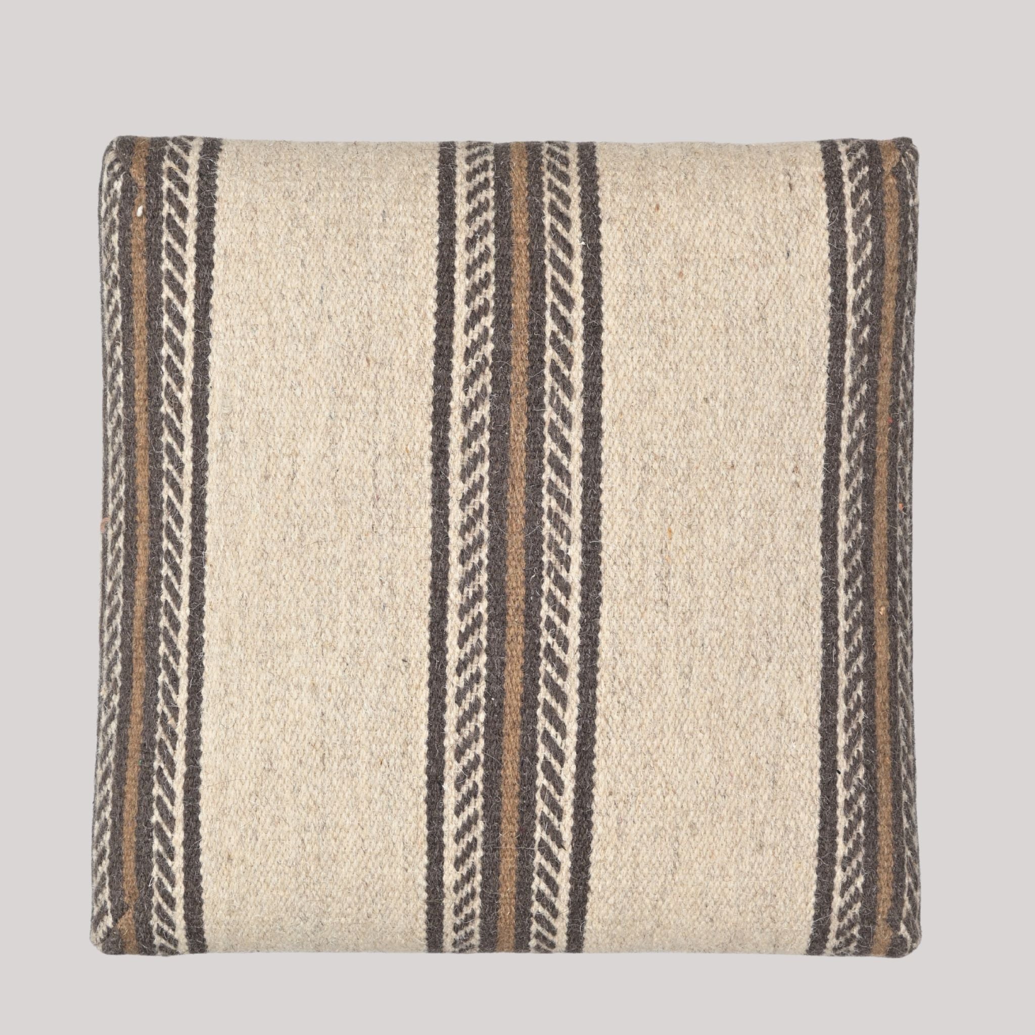 Dune Handcrafted Striped Upholstered Wooden Stool