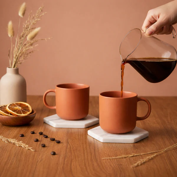 Hexagon Marble Coasters