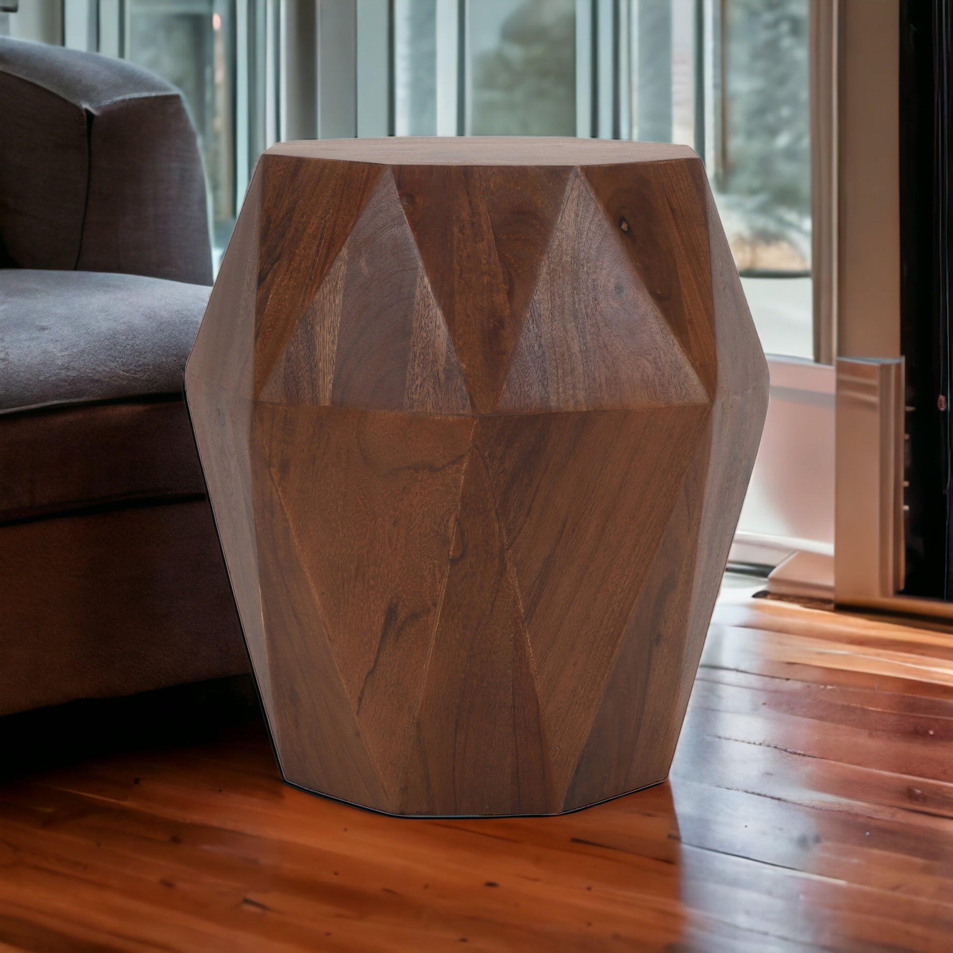 End Table, Side table, solid Wood,Diamond Shape