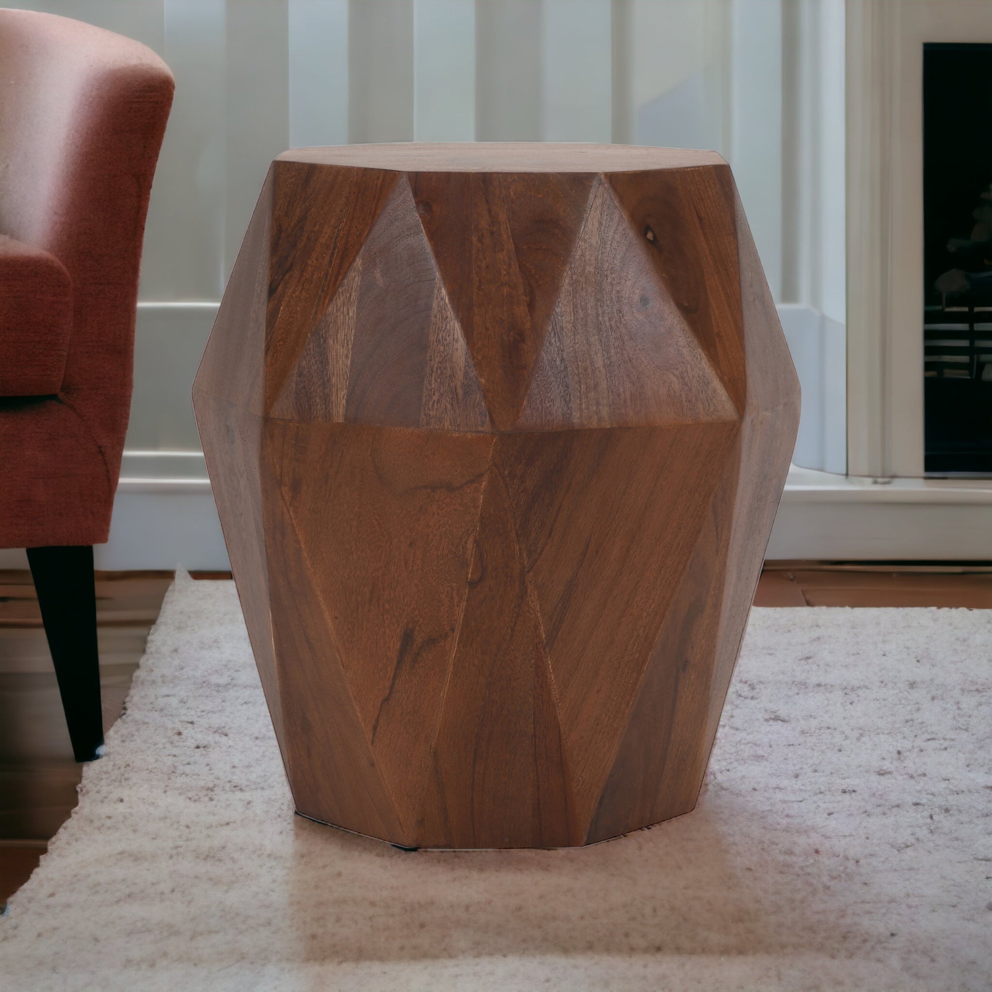 End Table, Side table, solid Wood, Diamond Shape