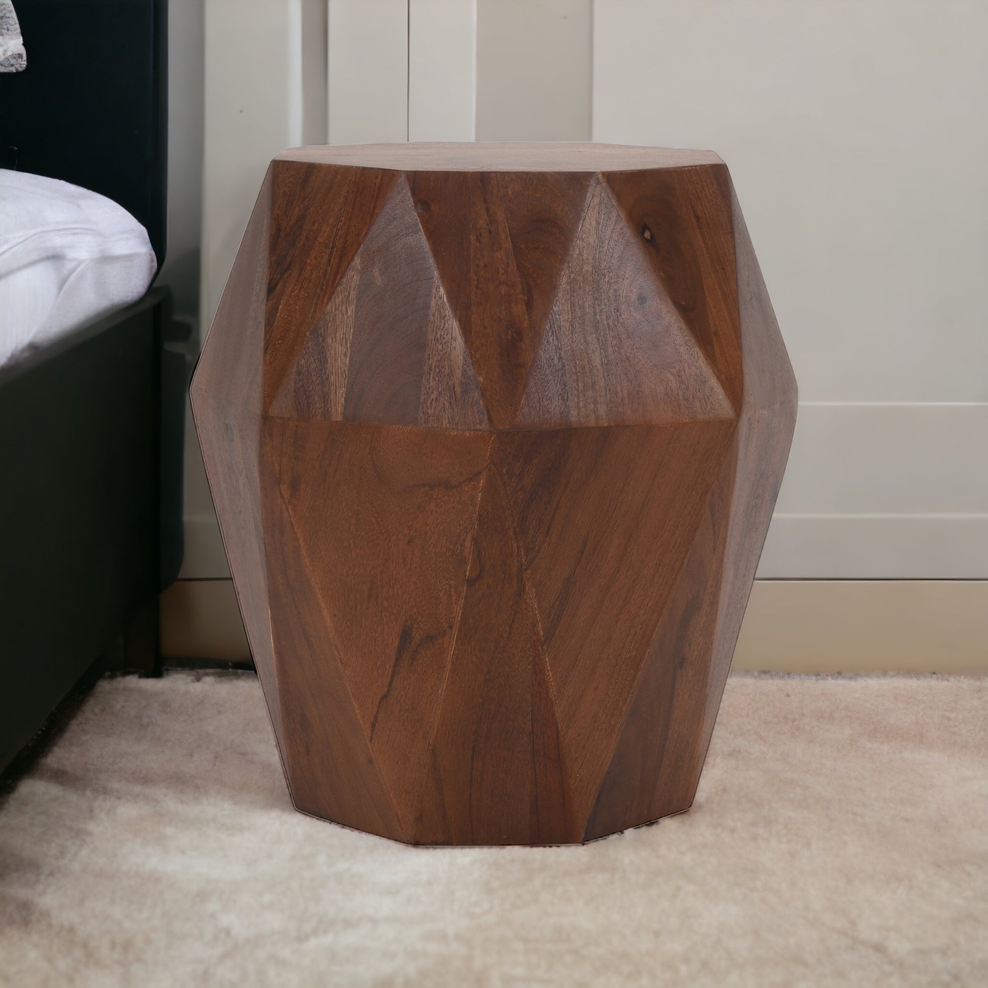 End Table, Side table, solid Wood, Diamond Shape
