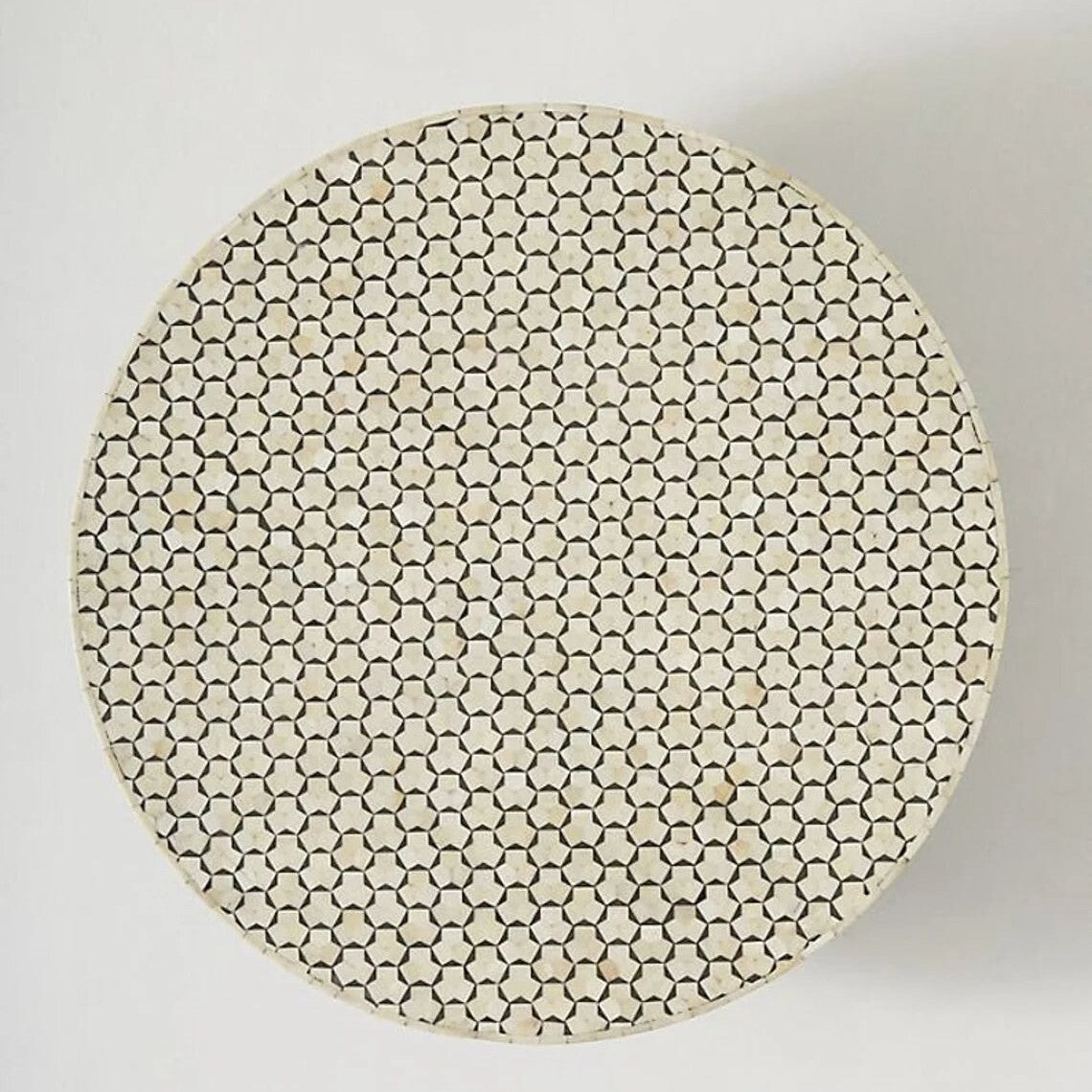 Medina Round Coffee Table | Pearl & Bone Inlay | Moroccan Design | Handcrafted