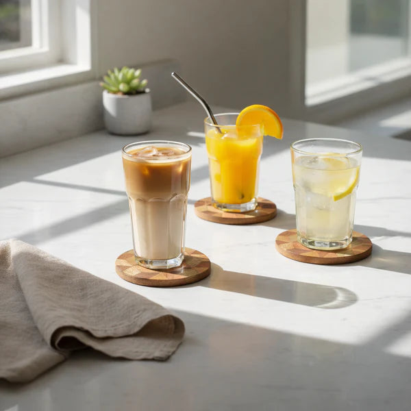 Mosaic Round Wooden Coasters