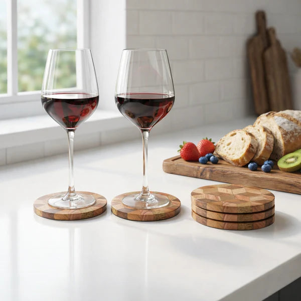 Mosaic Round Wooden Coasters