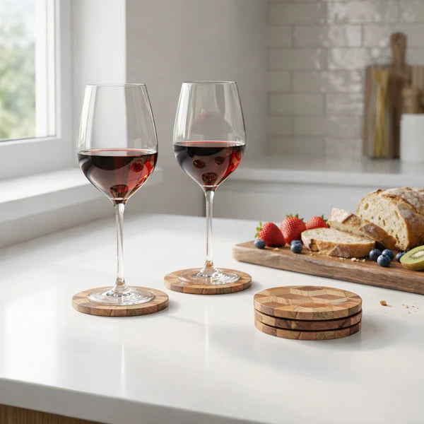 Mosaic Round Wooden Coasters