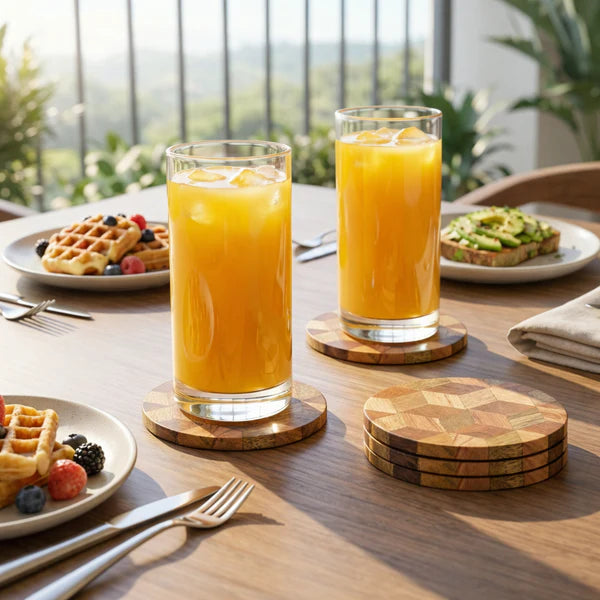 Mosaic Round Wooden Coasters