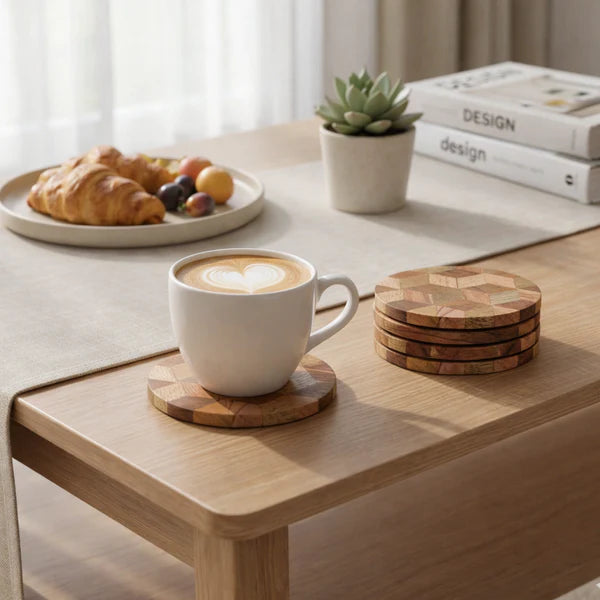 Mosaic Round Wooden Coasters