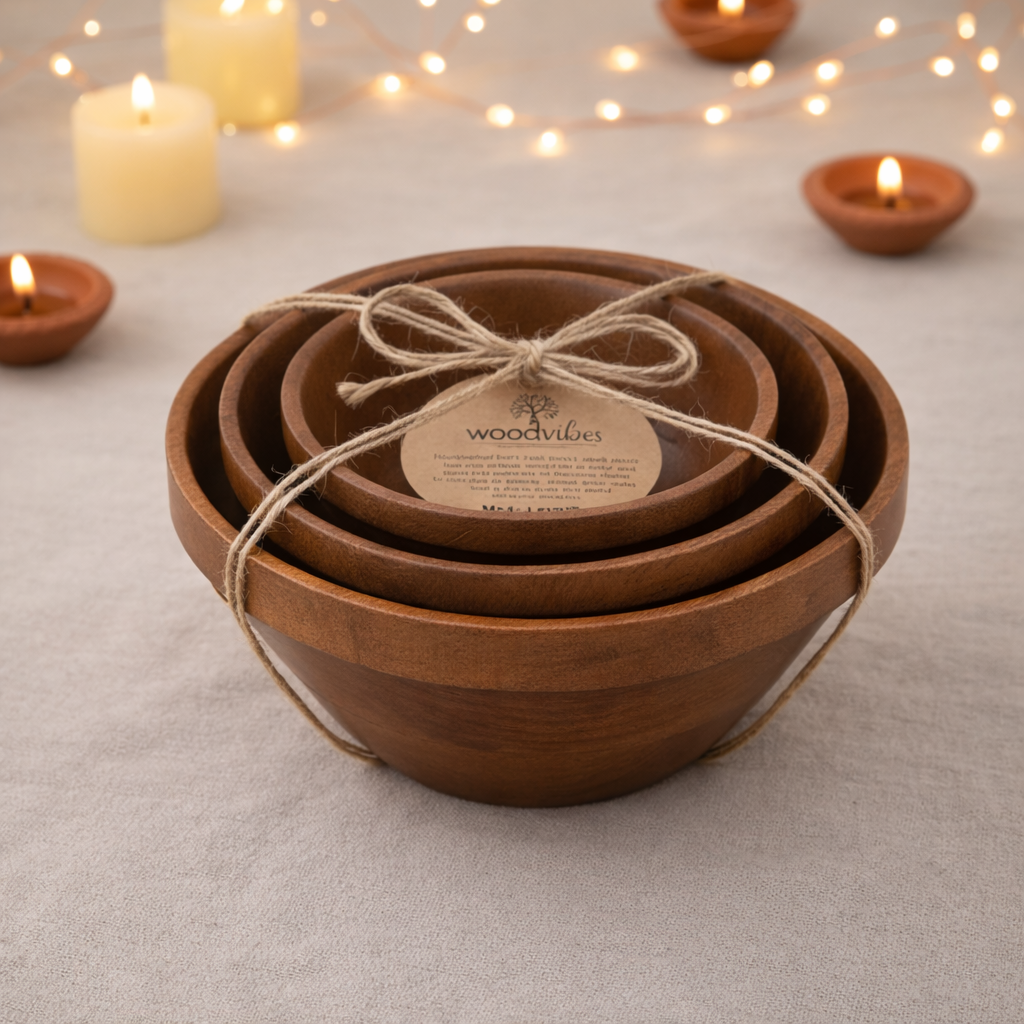 Grove Wooden Bowl Set (Set of 3)