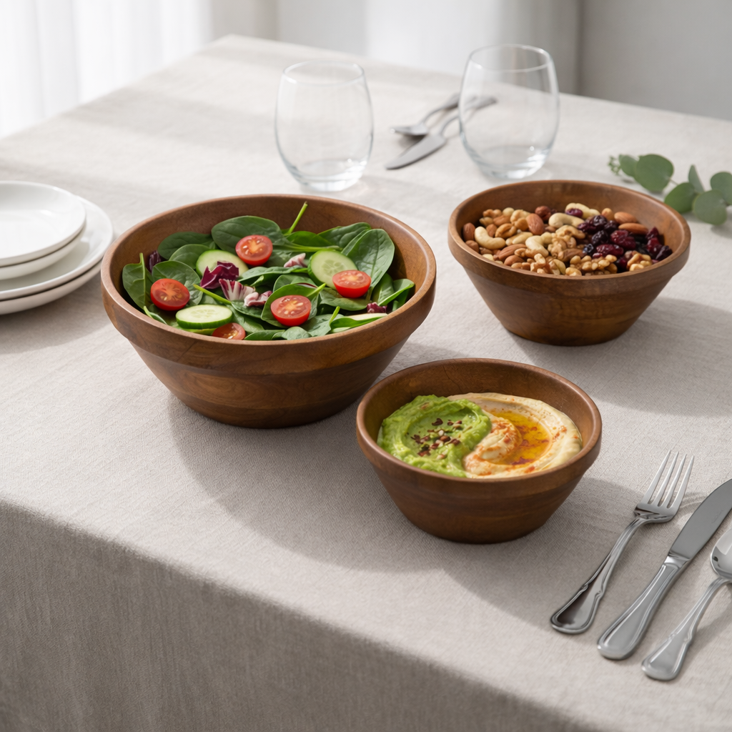 Grove Wooden Bowl Set (Set of 3)