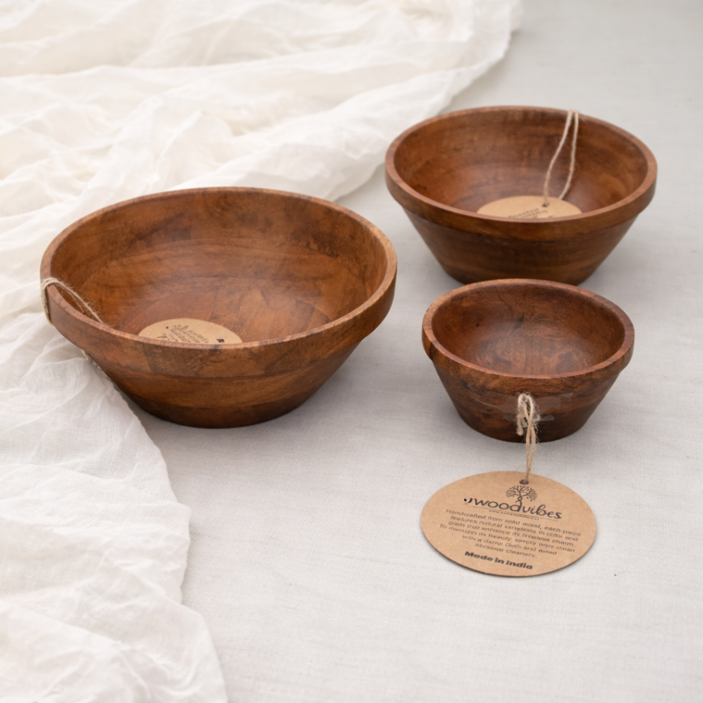 Grove Wooden Bowl Set (Set of 3)