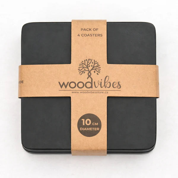 Obsidian Square Wooden Coasters