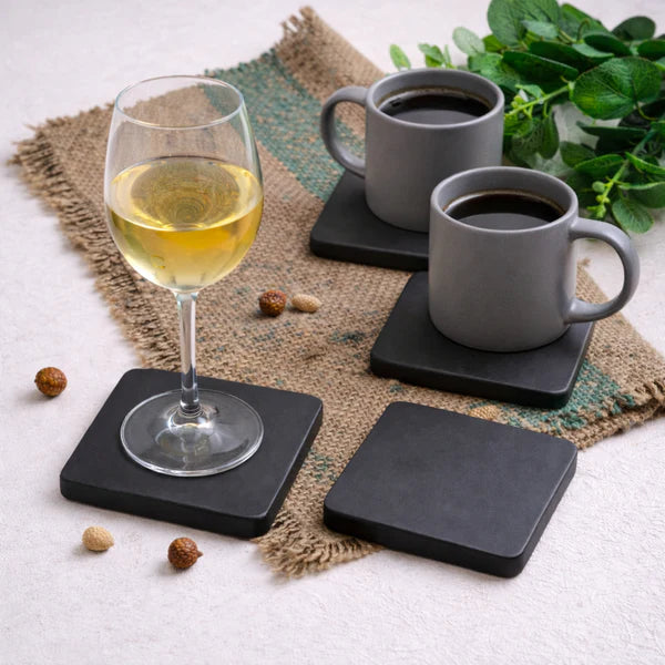 Obsidian Square Wooden Coasters