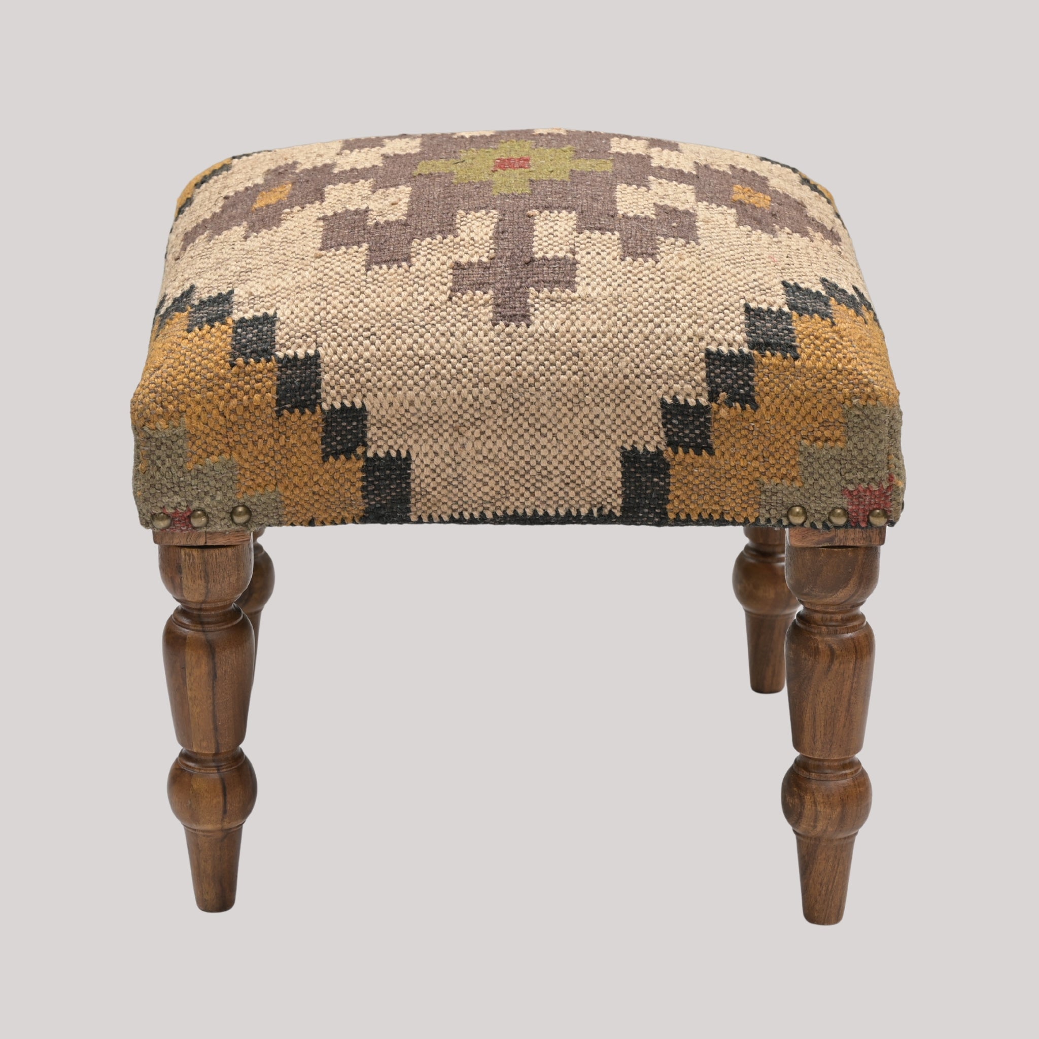 Sahara Handcrafted Kilim Upholstered Wooden Stool