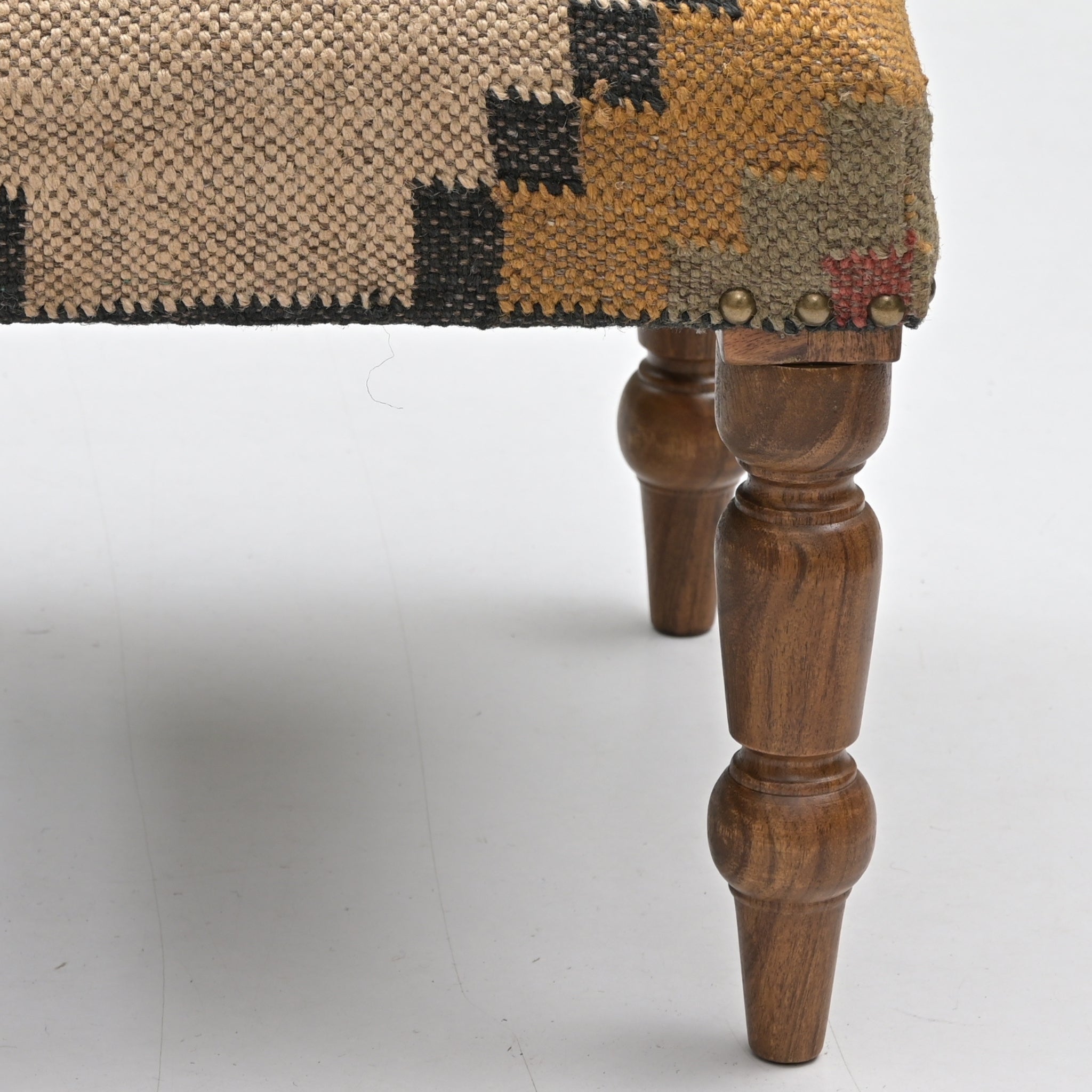 Sahara Handcrafted Kilim Upholstered Wooden Stool