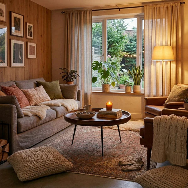 Stalwart Round Coffee Table | Solid Wood | Metal Legs