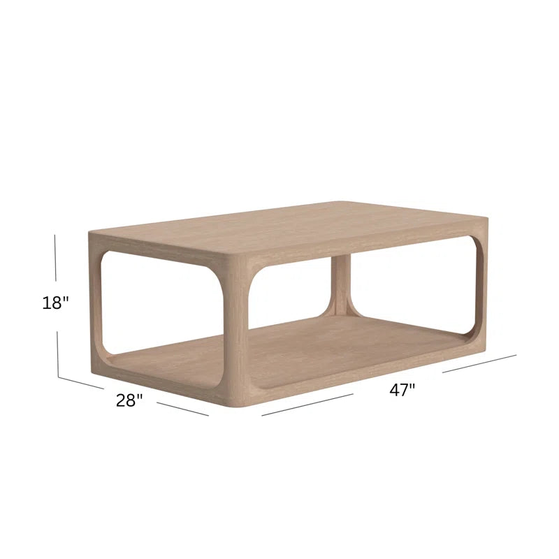 Mango Wood rectangle Light Brown COffee Table