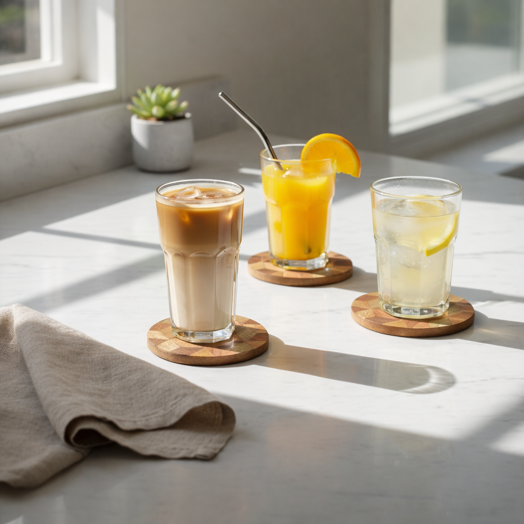 Rhombus Wooden Coasters (Set of 4)