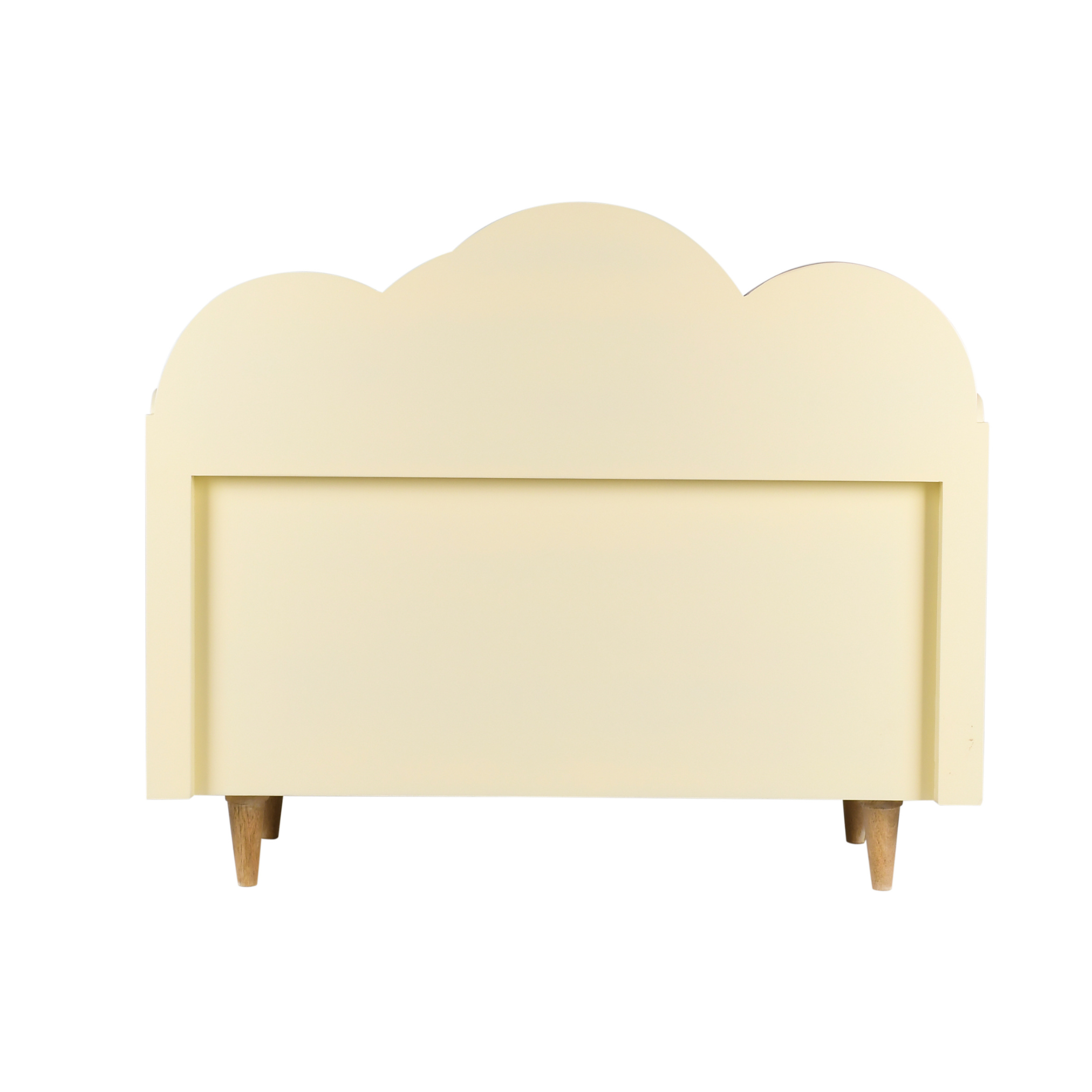 Back side of Cloud Wooden Kids Storage Unit with minimalist wooden design