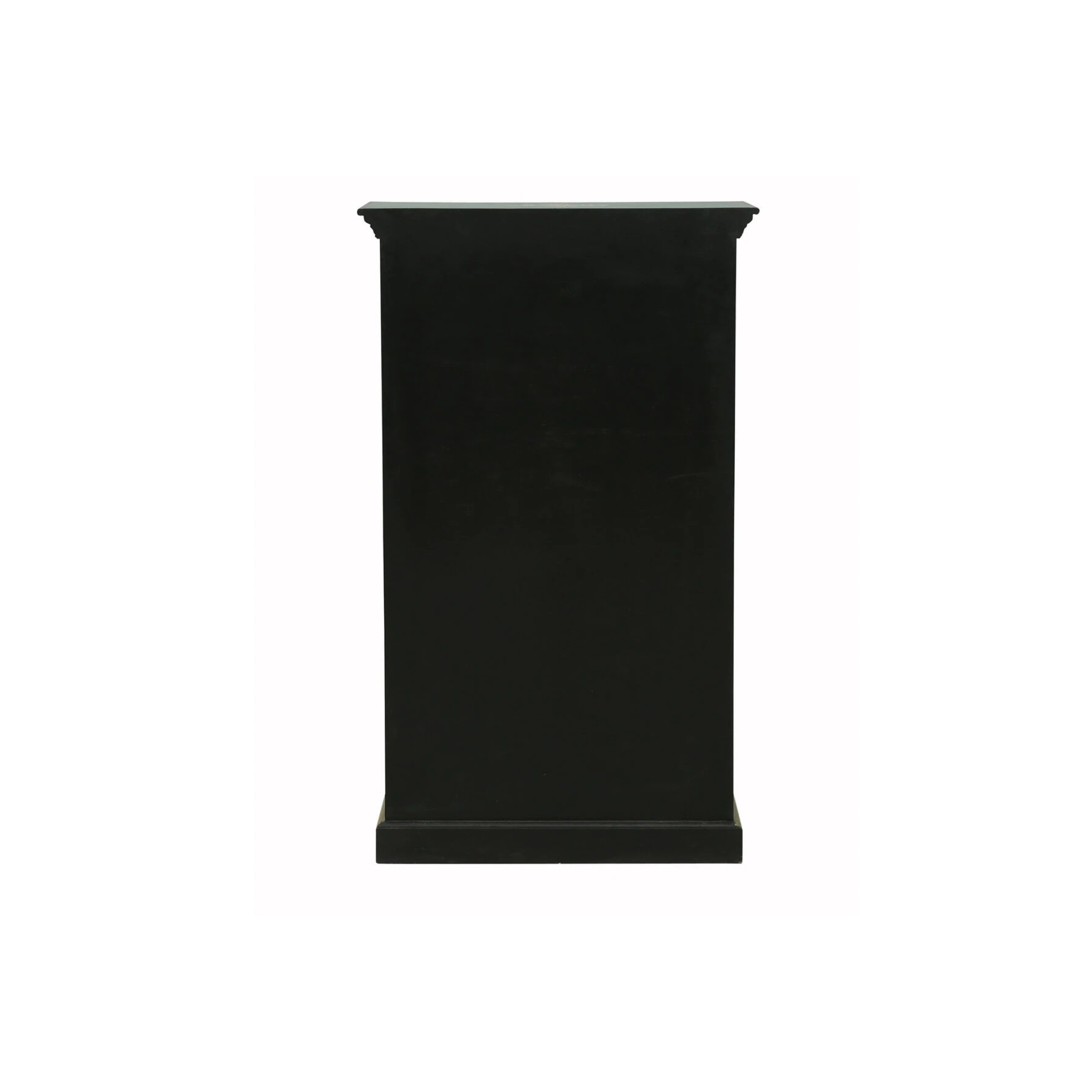 Back view of Greenland solid wood hand-painted wardrobe cabinet in matte black finish