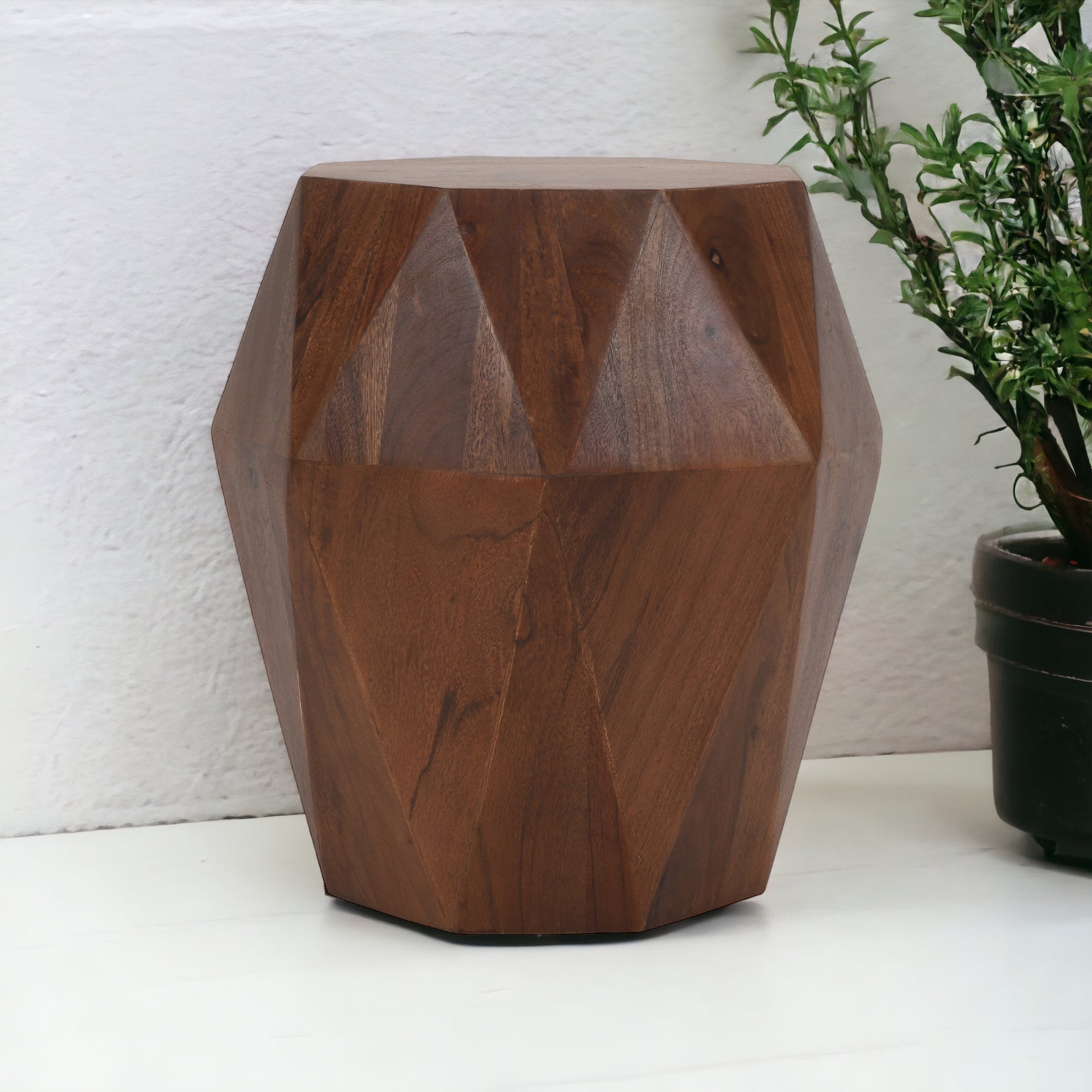 Geometric wood 2024 side table