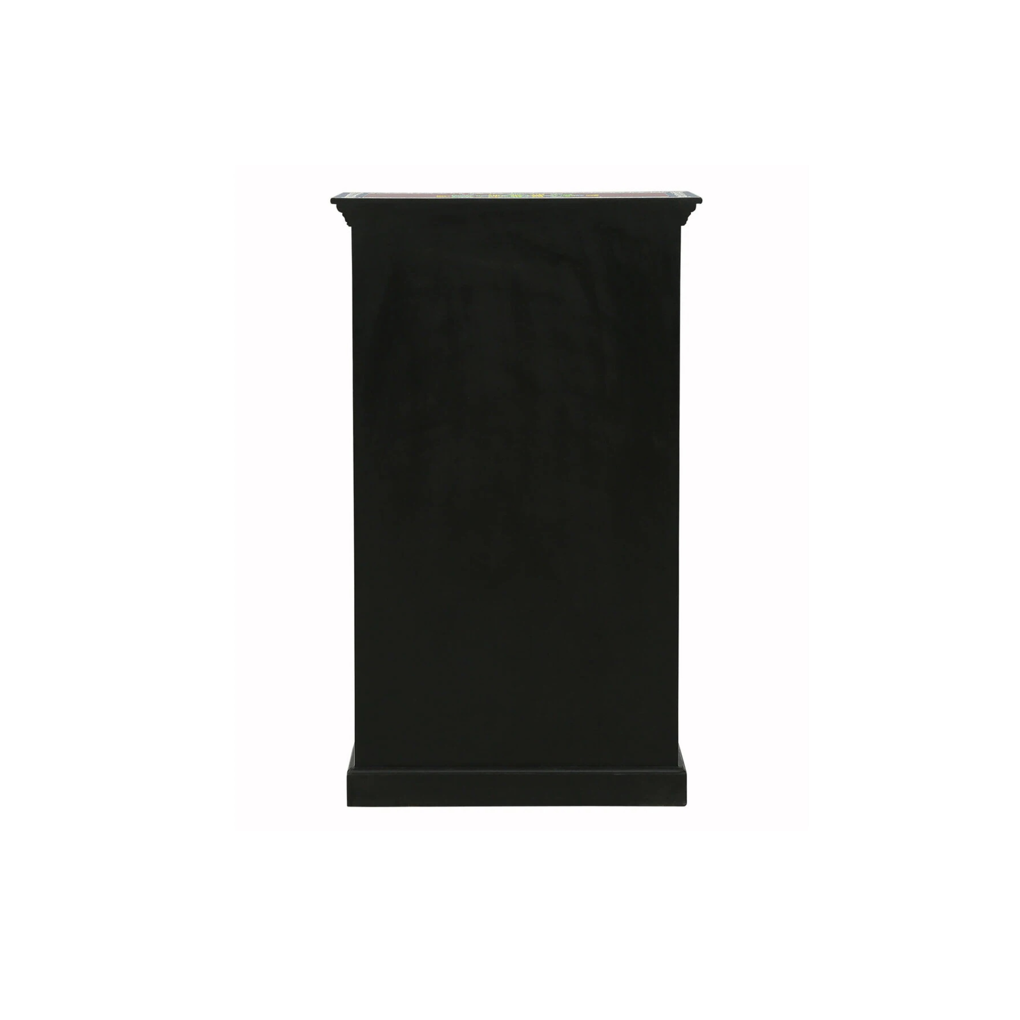 Back view of Lotus Bloom solid wood cabinet