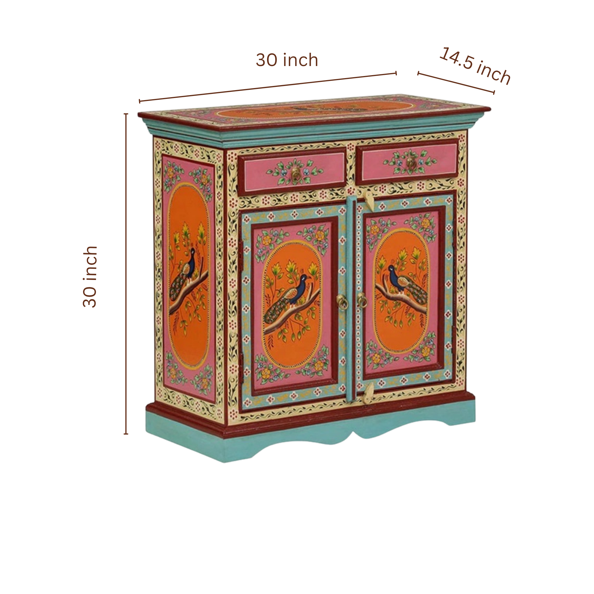 Peacock Bloom Cabinet dimensions and measurements for home storage and organization