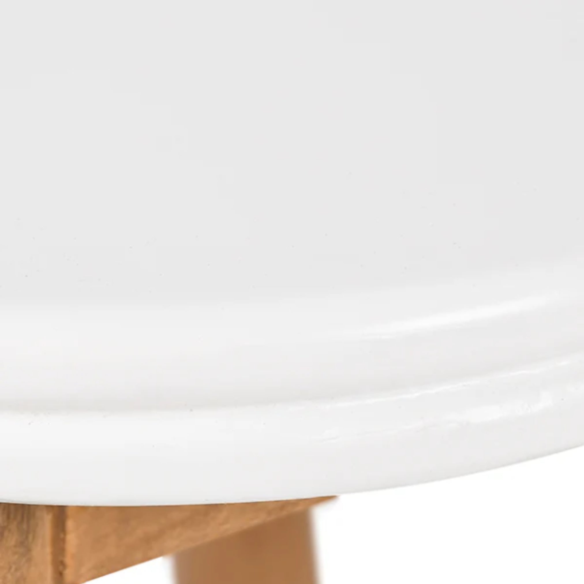 white top wooden stool close up detail