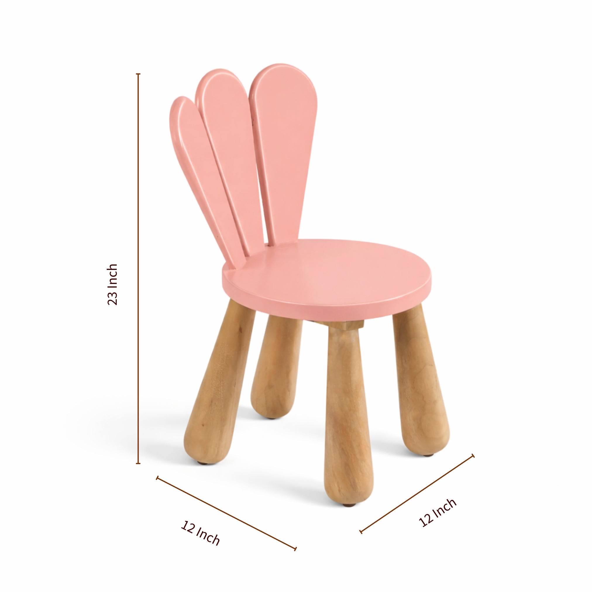 pink petal wooden kids chair dimensions