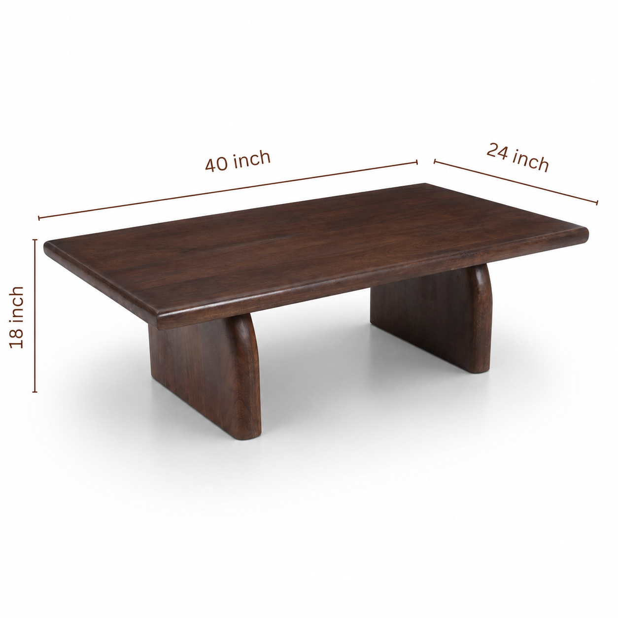Sojourn Rectangular Coffee Table dimensions 40 inch width, 24 inch depth and 18 inch height