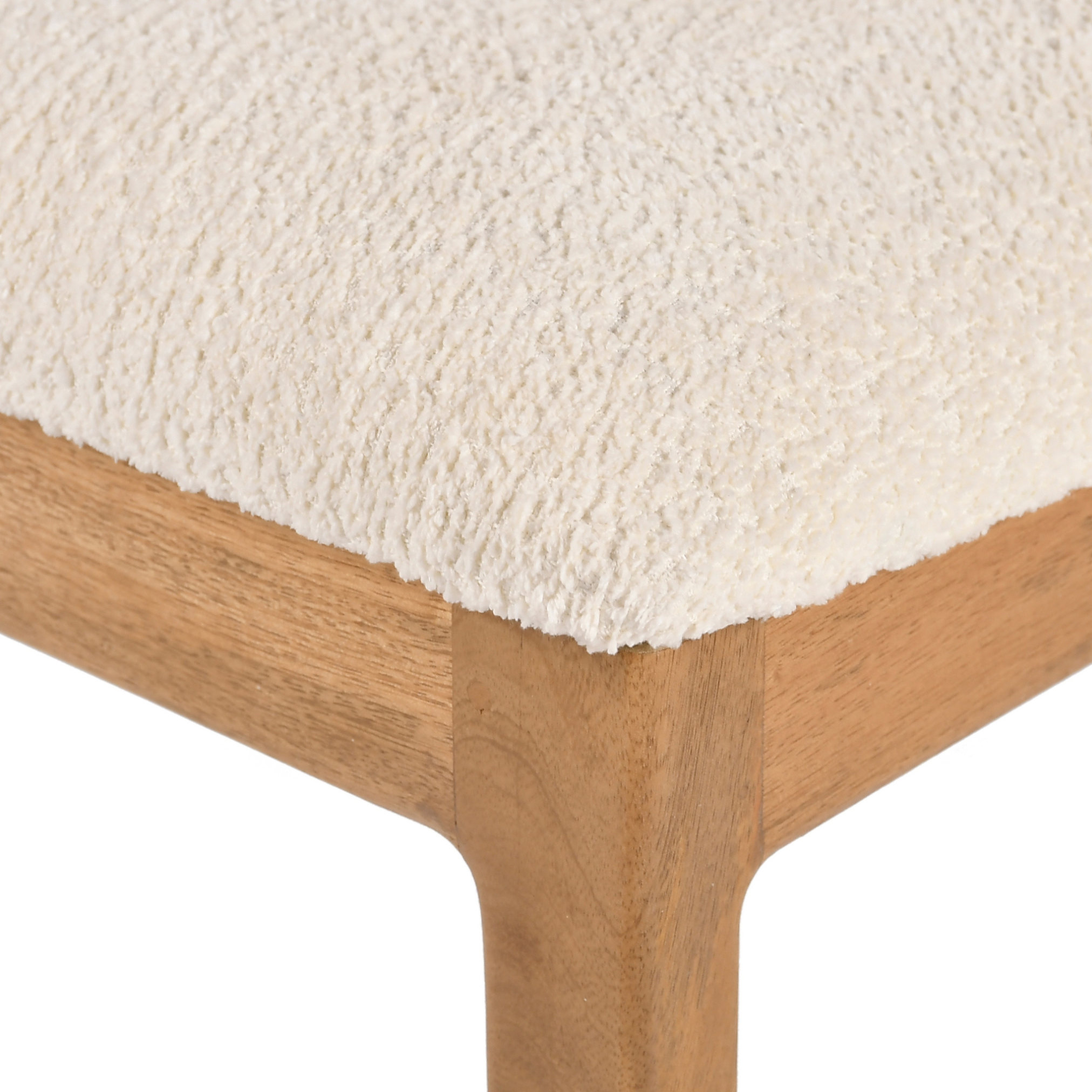 Close-up of soft beige upholstery fabric on kids chair seat