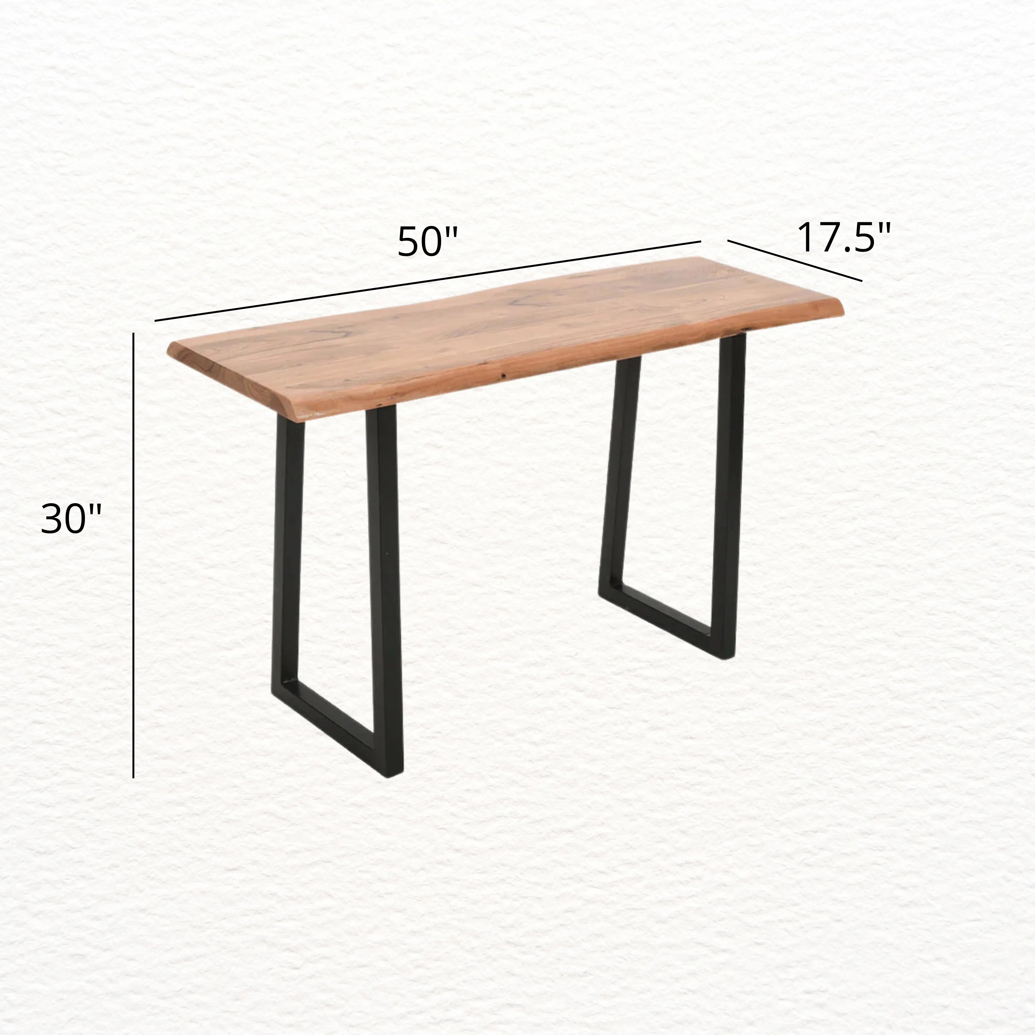 Live Edge solid wood Console hallway entryway sofa Table