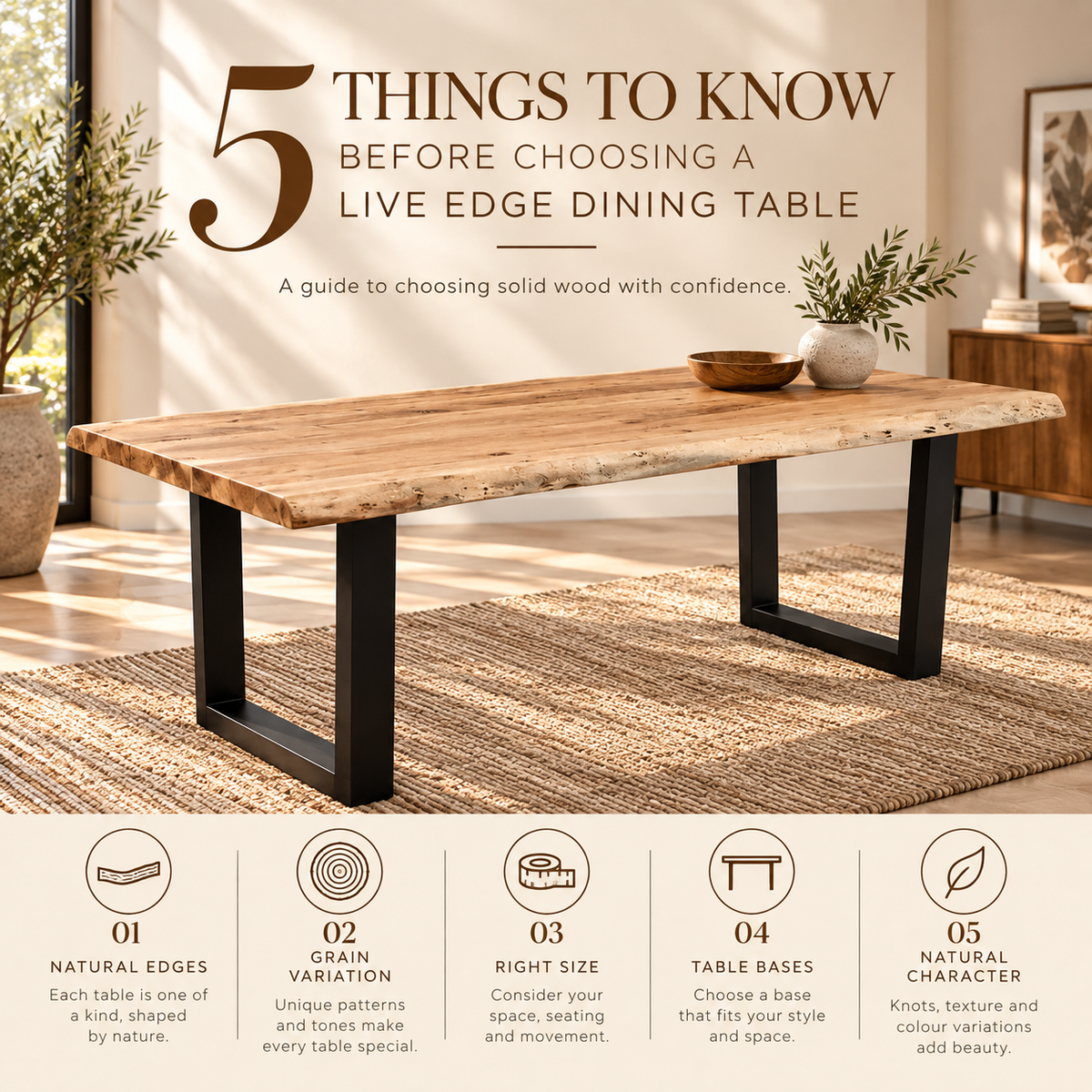 5 THINGS TO KNOW BEFORE CHOOSING A LIVE EDGE DINING TABLE