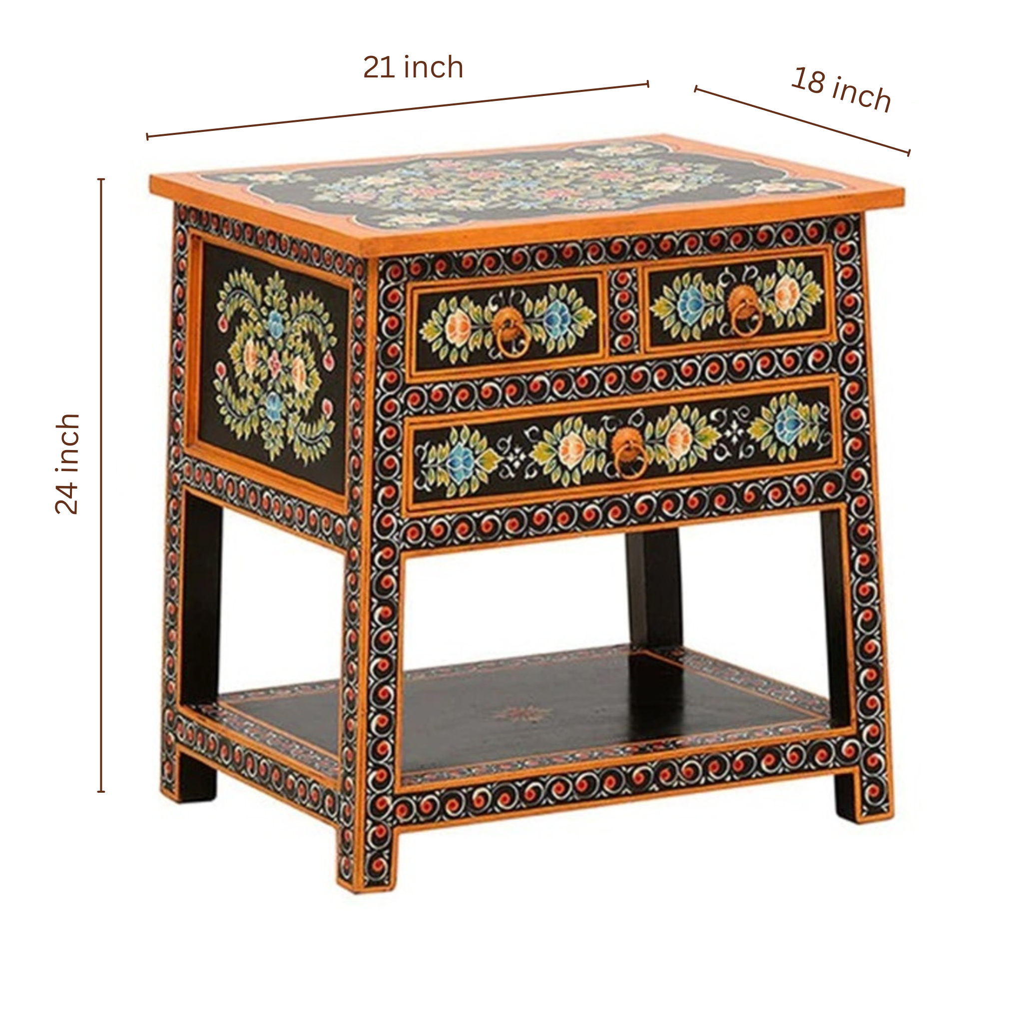 Marigold Noir Bedside Table