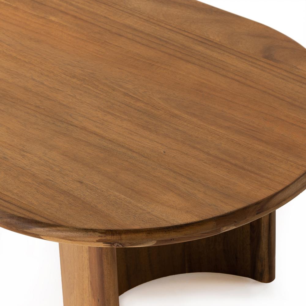 Oval Acacia Solid Wood Coffee Table