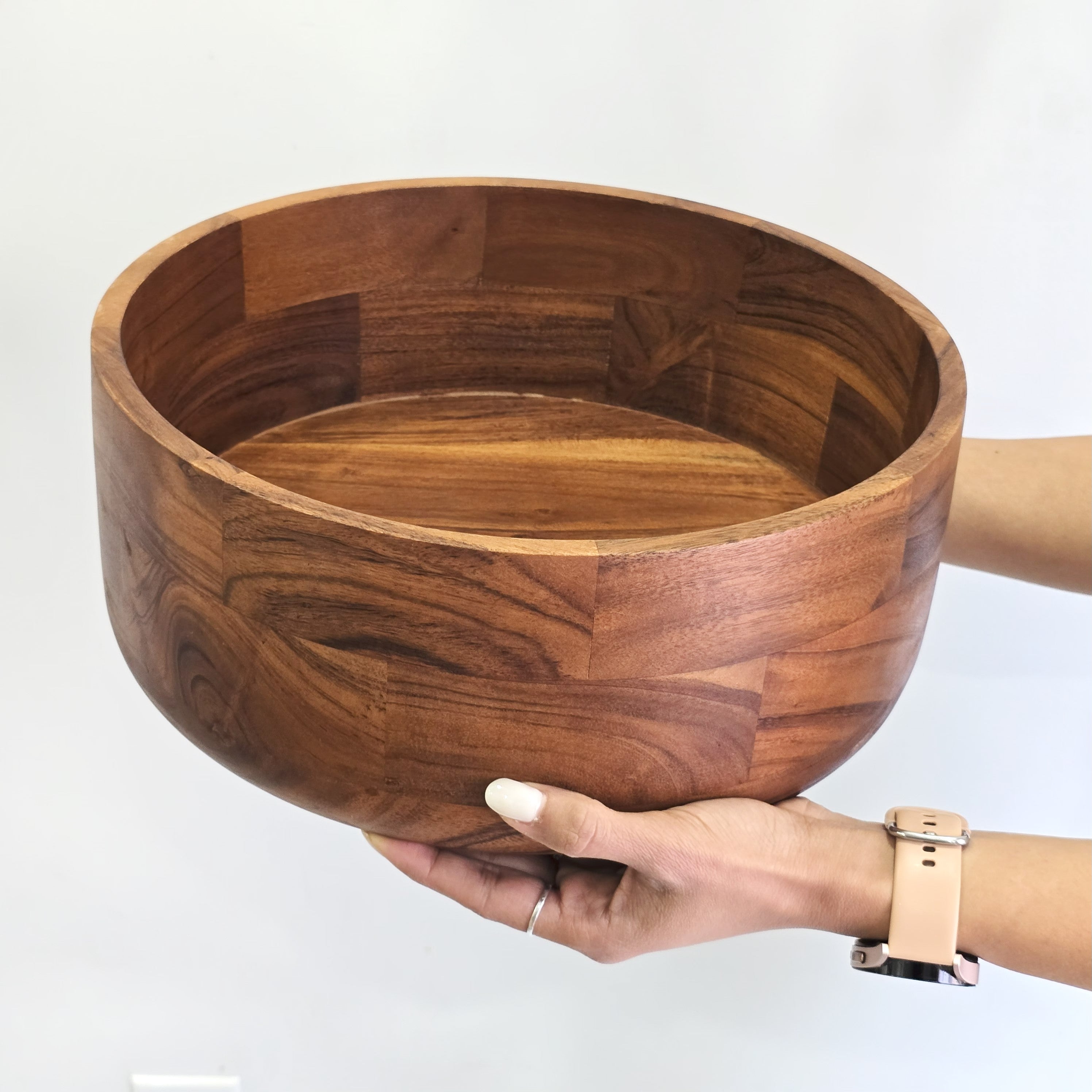 Acacia Wood Salad Bowl – 12 Inch Handmade Serving Bowl | Wood Vibes