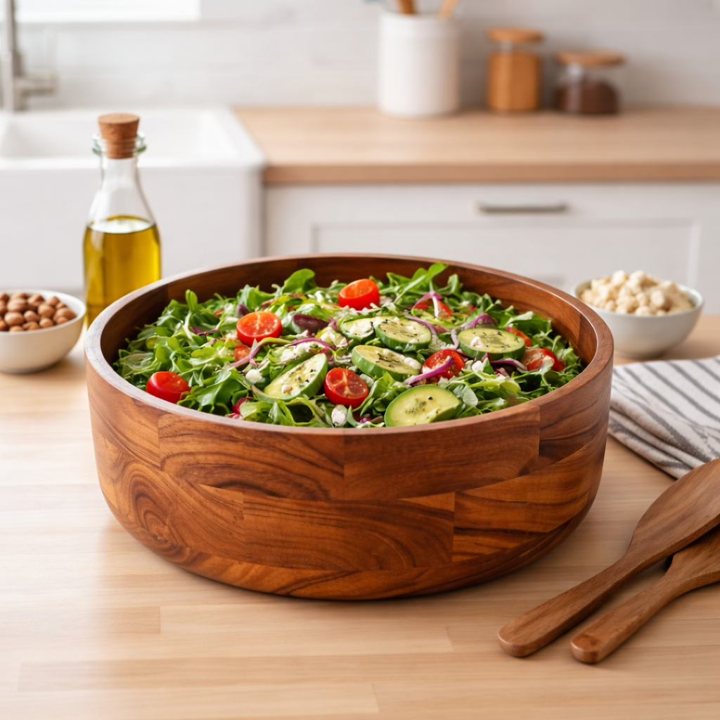 Harvest Salad & Serving Wooden Bowl | Handcrafted Acacia